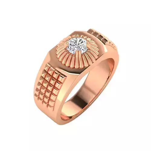 GR-1074 rose gold diamond ring 3D print model