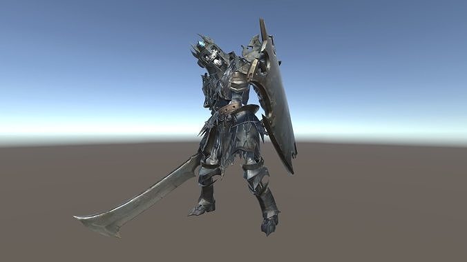 Skeleton 2 armored knight Low-poly 3D model