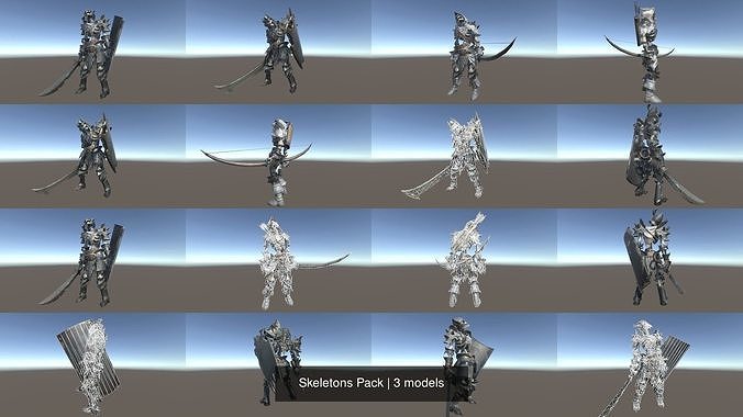 Skeletons Pack 3D Model Collection