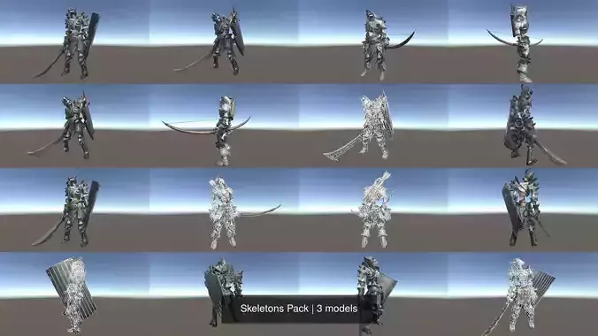 Skeletons Pack 3D Model Collection