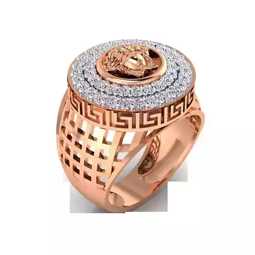 GR-1062 grecian style diamond ring in gold 3D print model
