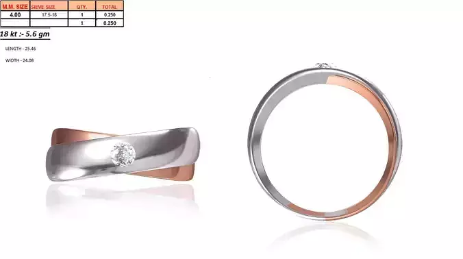 GR-1060 diamond ring in rose gold 3D print model