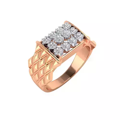 GR-1015 elegant diamond ring in rose gold 3D print model