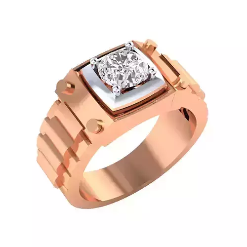 GR-1013 diamond engagement ring gold 3D print model