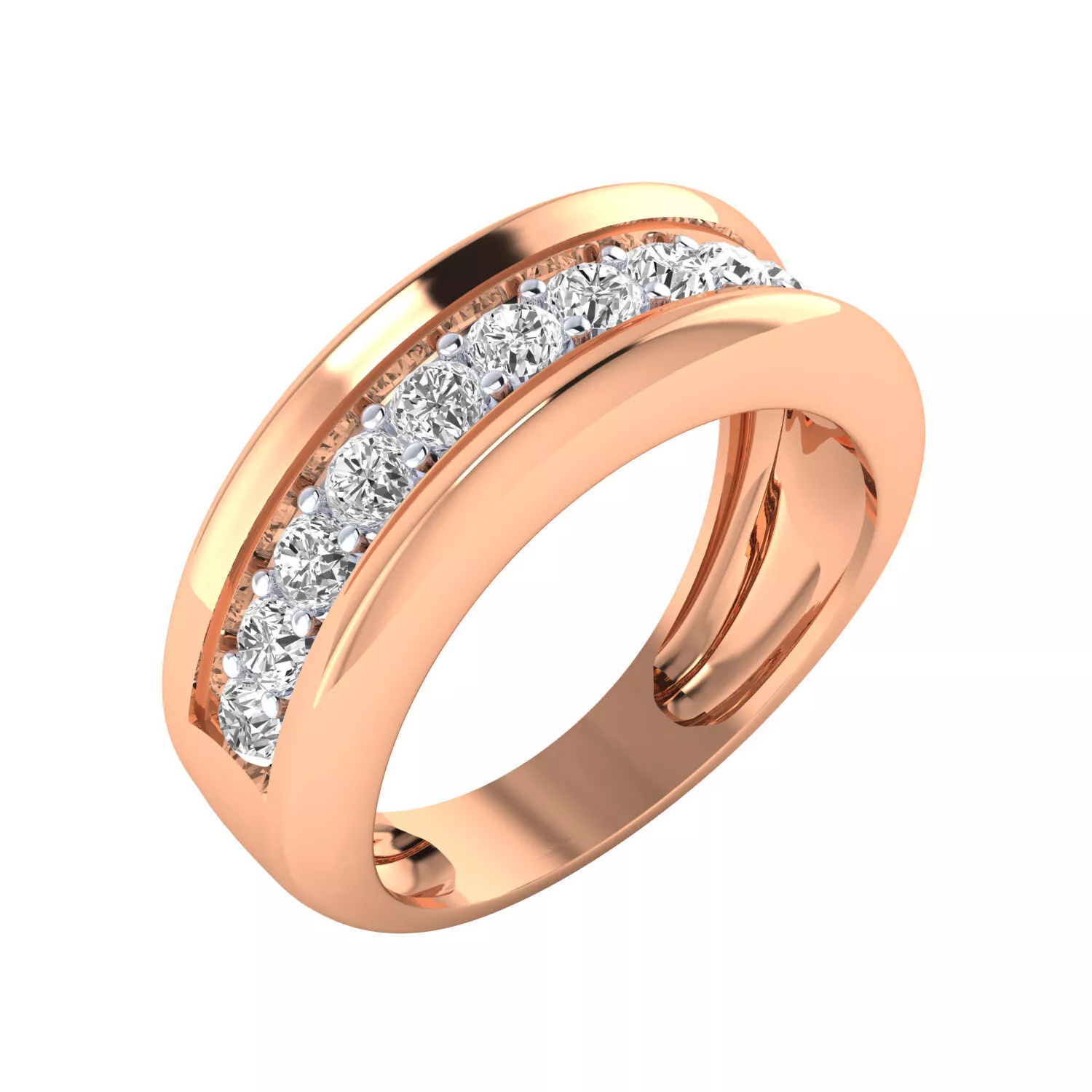 GR-1012 diamond engagement ring gold 3D print model