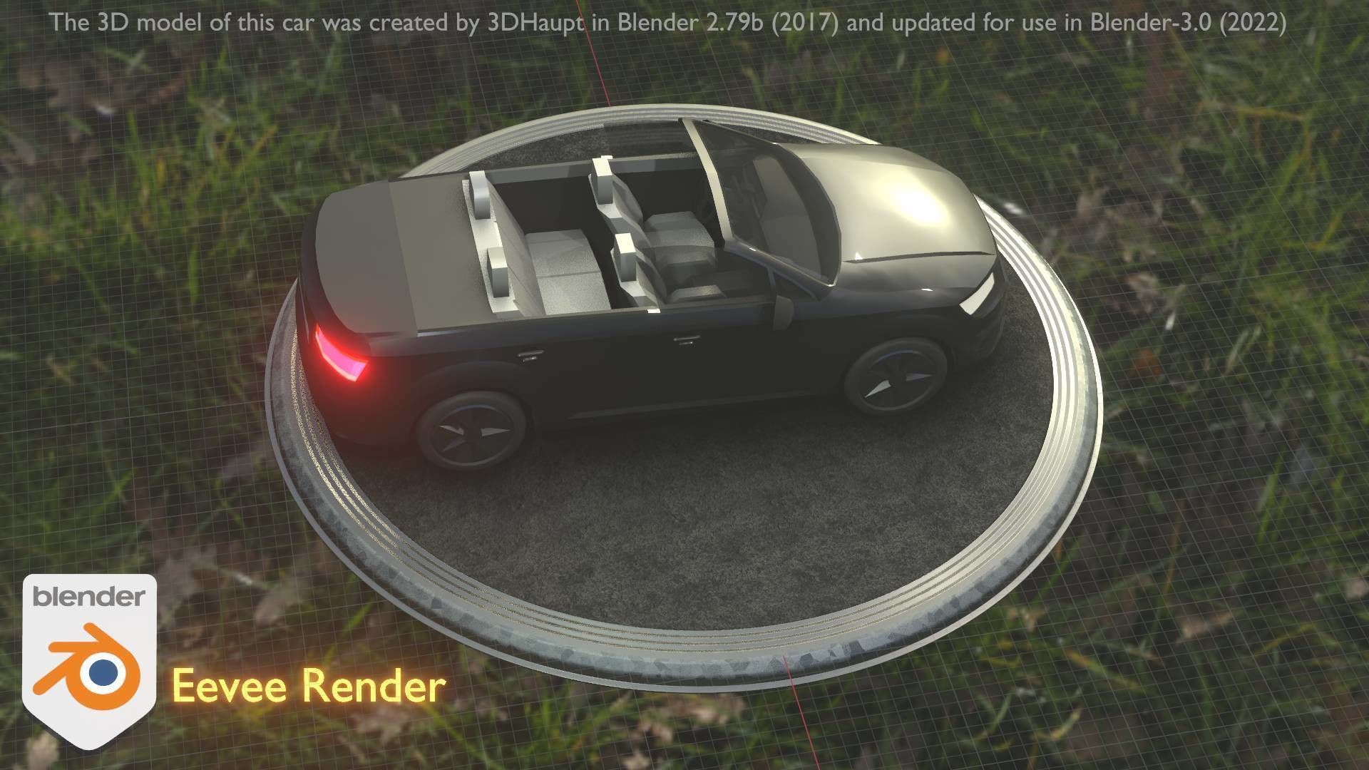 City Car 6 SUV Cabrio Open Type-B Black  Low-poly 3D model_21