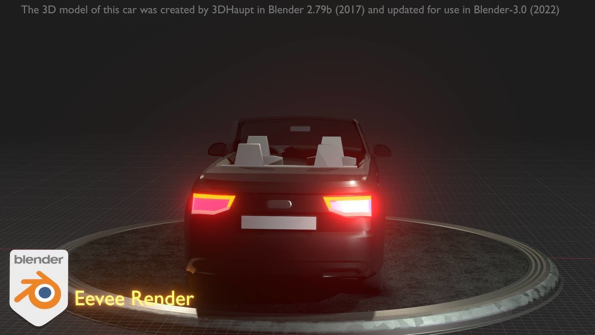 City Car 6 SUV Cabrio Open Type-B Black  Low-poly 3D model_82