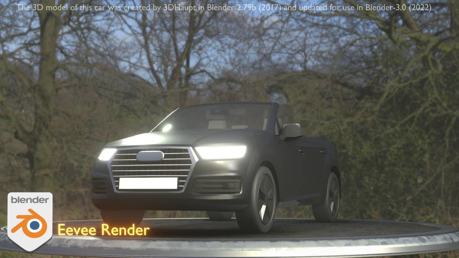 City Car 6 SUV Cabrio Open Type-B Black  Low-poly 3D model_44