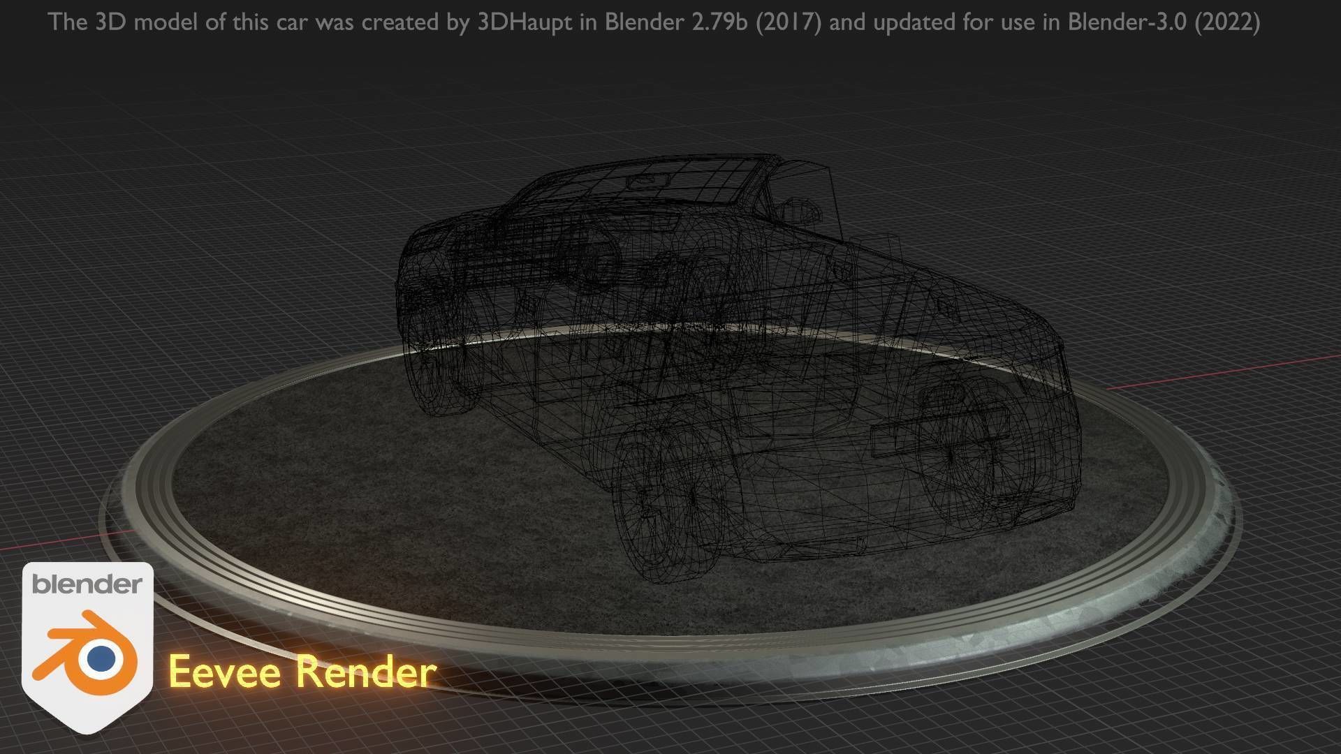 City Car 6 SUV Cabrio Open Type-B Black  Low-poly 3D model_49