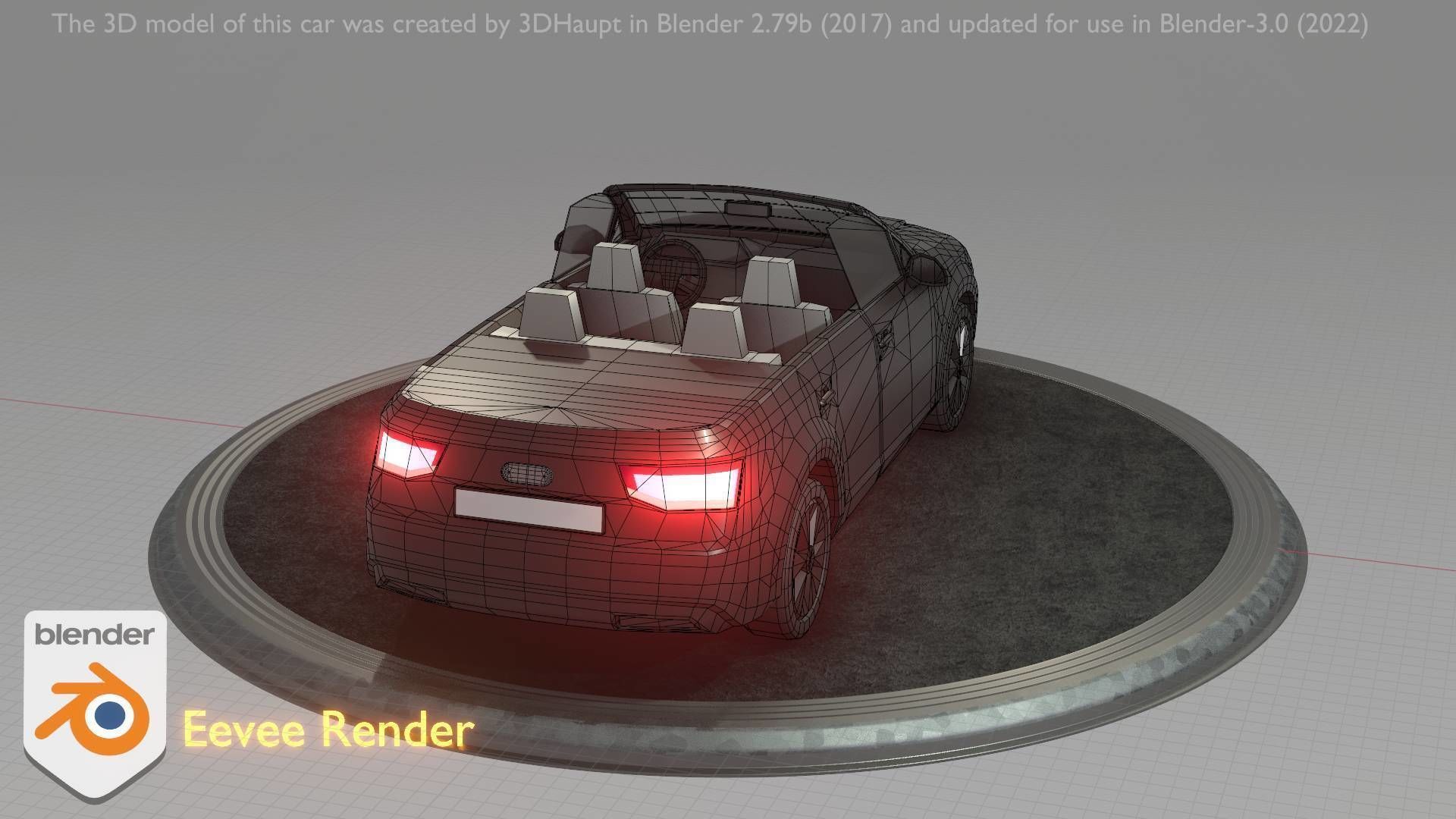 City Car 6 SUV Cabrio Open Type-B Black  Low-poly 3D model_51