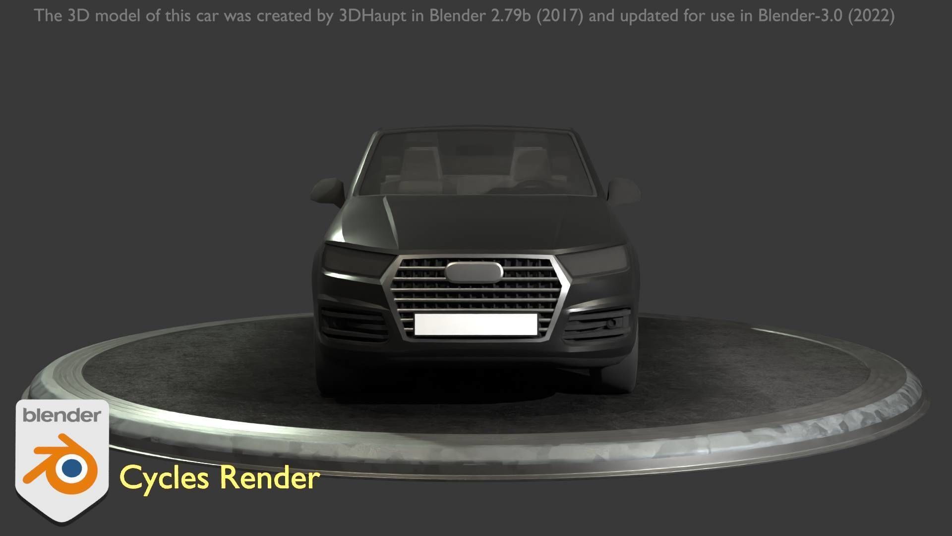 City Car 6 SUV Cabrio Open Type-B Black  Low-poly 3D model_43