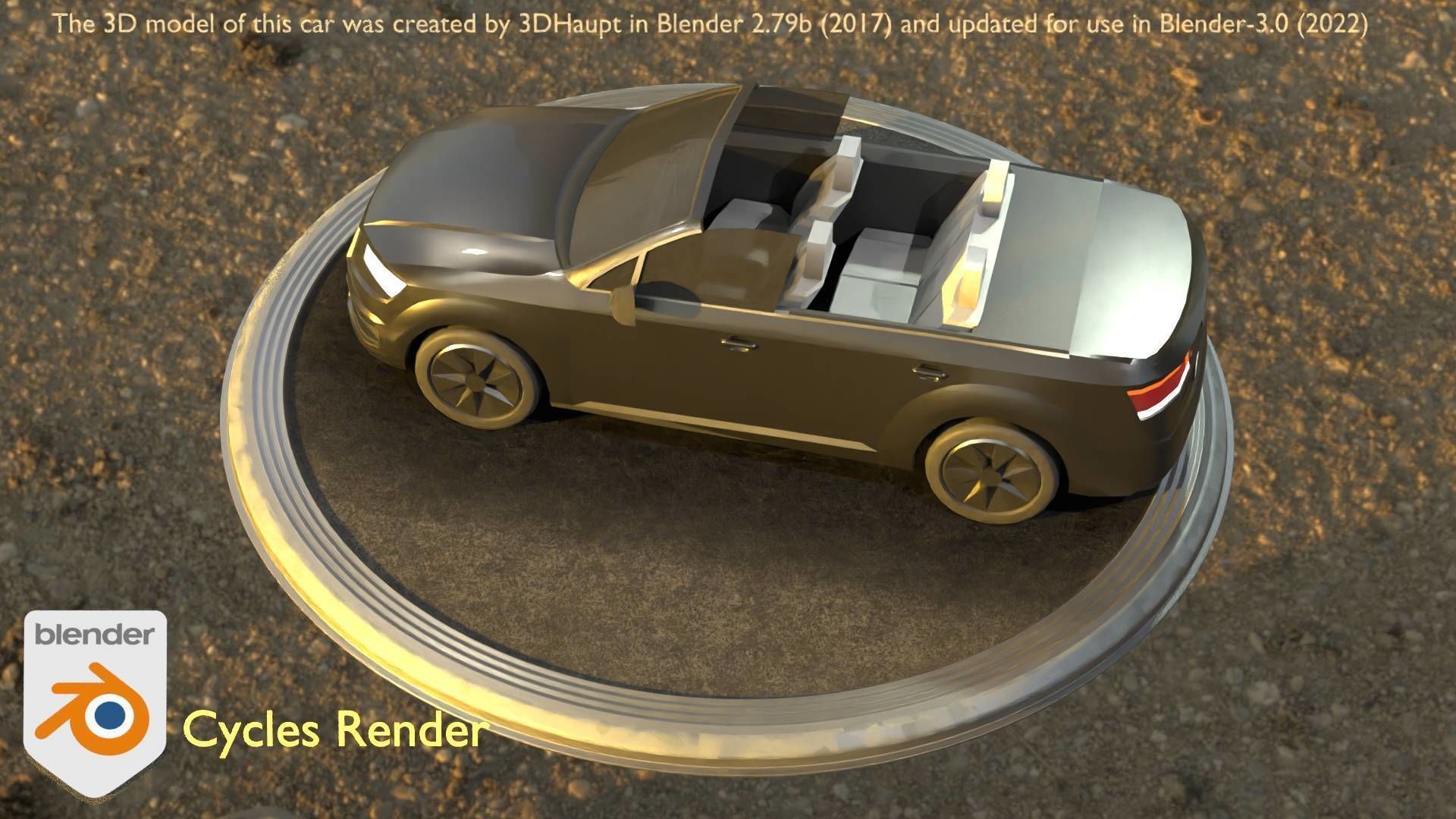 City Car 6 SUV Cabrio Open Type-B Black  Low-poly 3D model_14