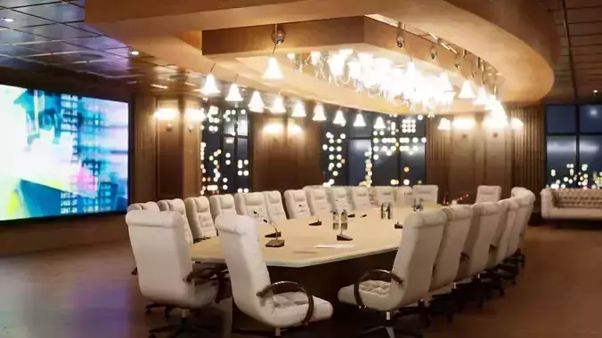 Conference Meeting Room Low-poly 3D model