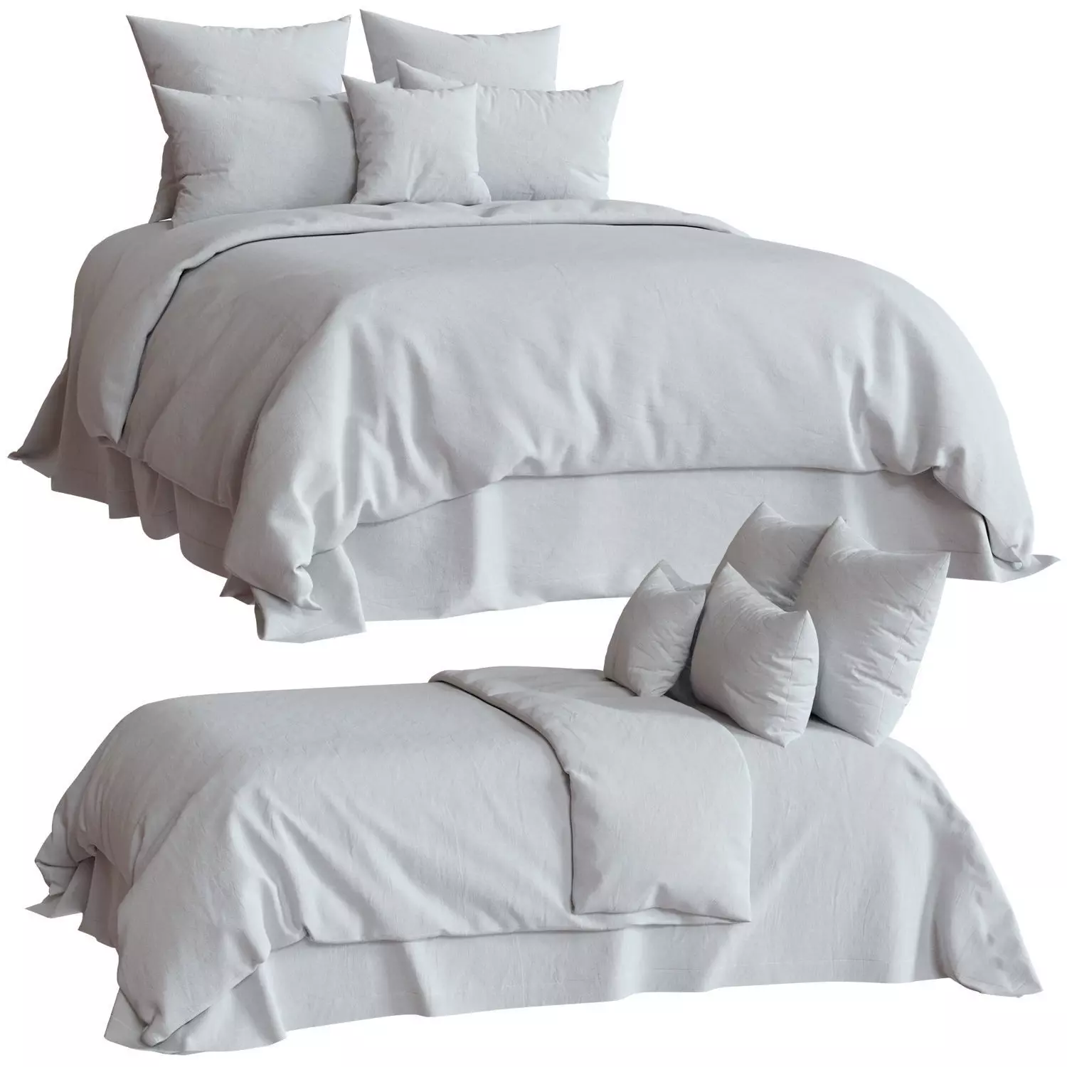 White Linens 3D model_0