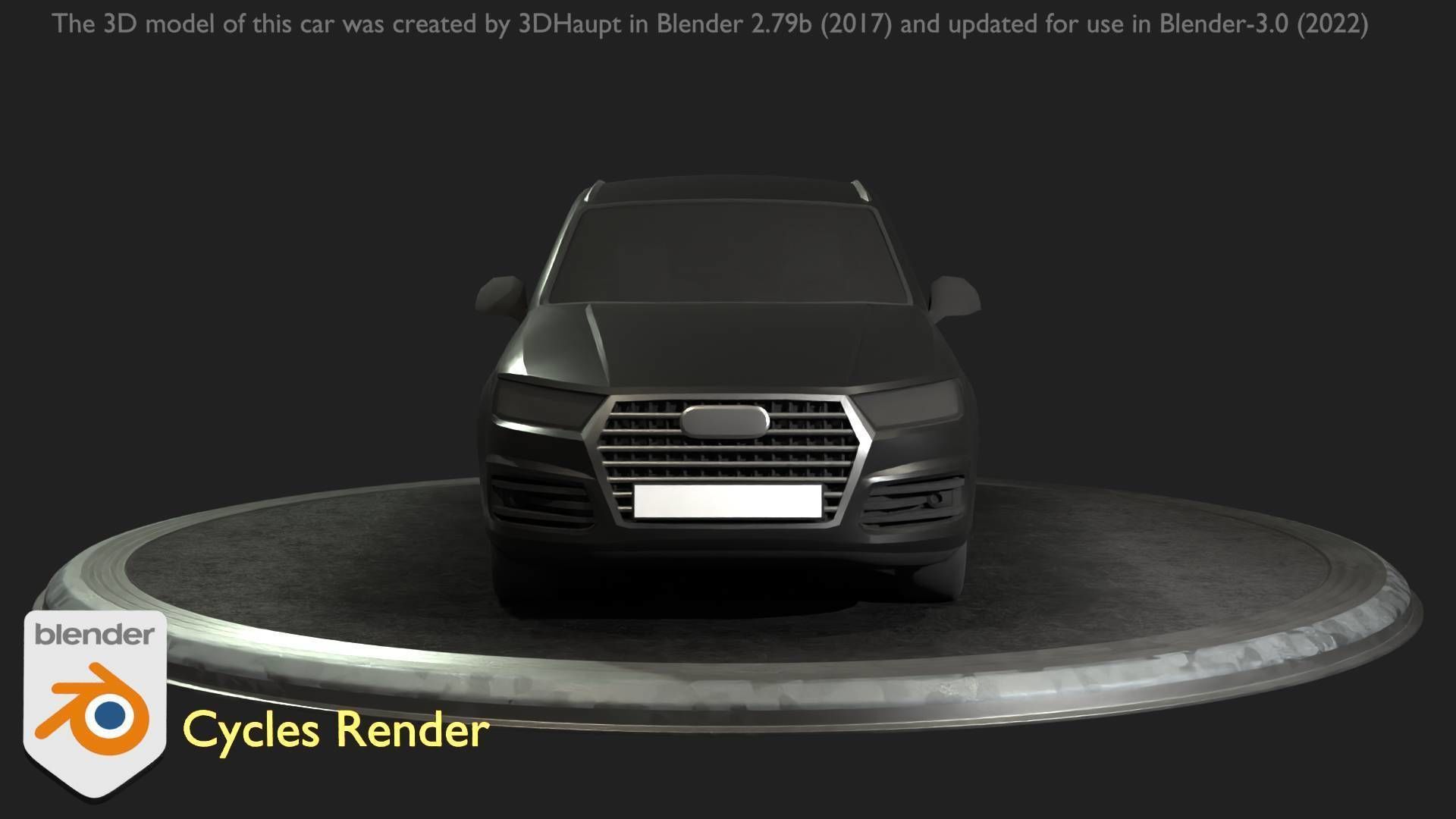 City Car 7 SUV Type-B Black  Low-poly 3D model_46