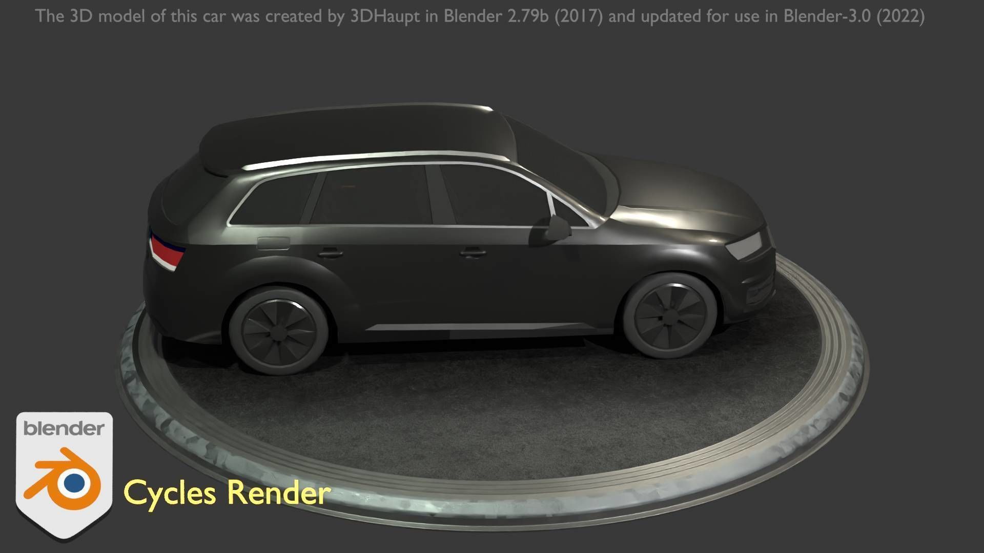 City Car 7 SUV Type-B Black  Low-poly 3D model_57