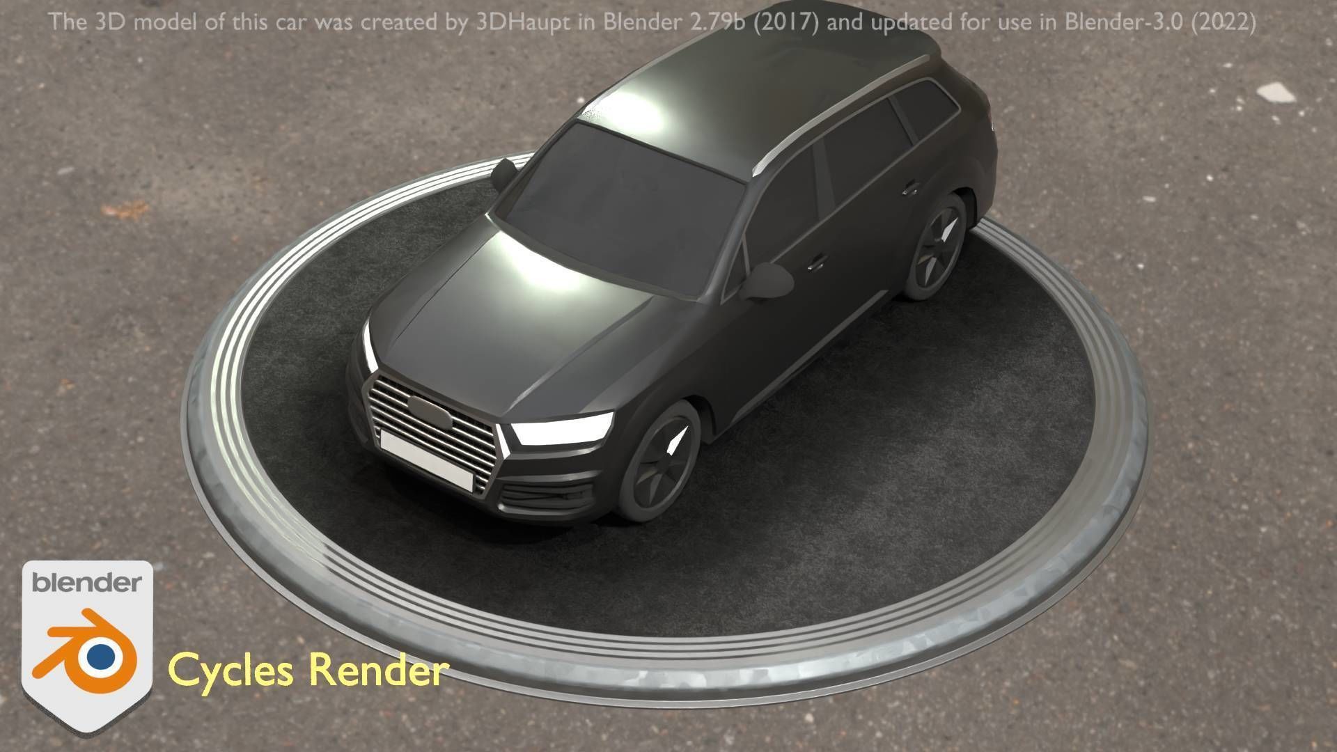 City Car 7 SUV Type-B Black  Low-poly 3D model_62