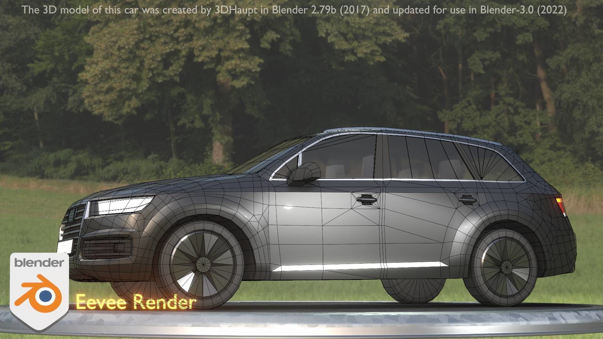 City Car 7 SUV Type-B Black  Low-poly 3D model_49