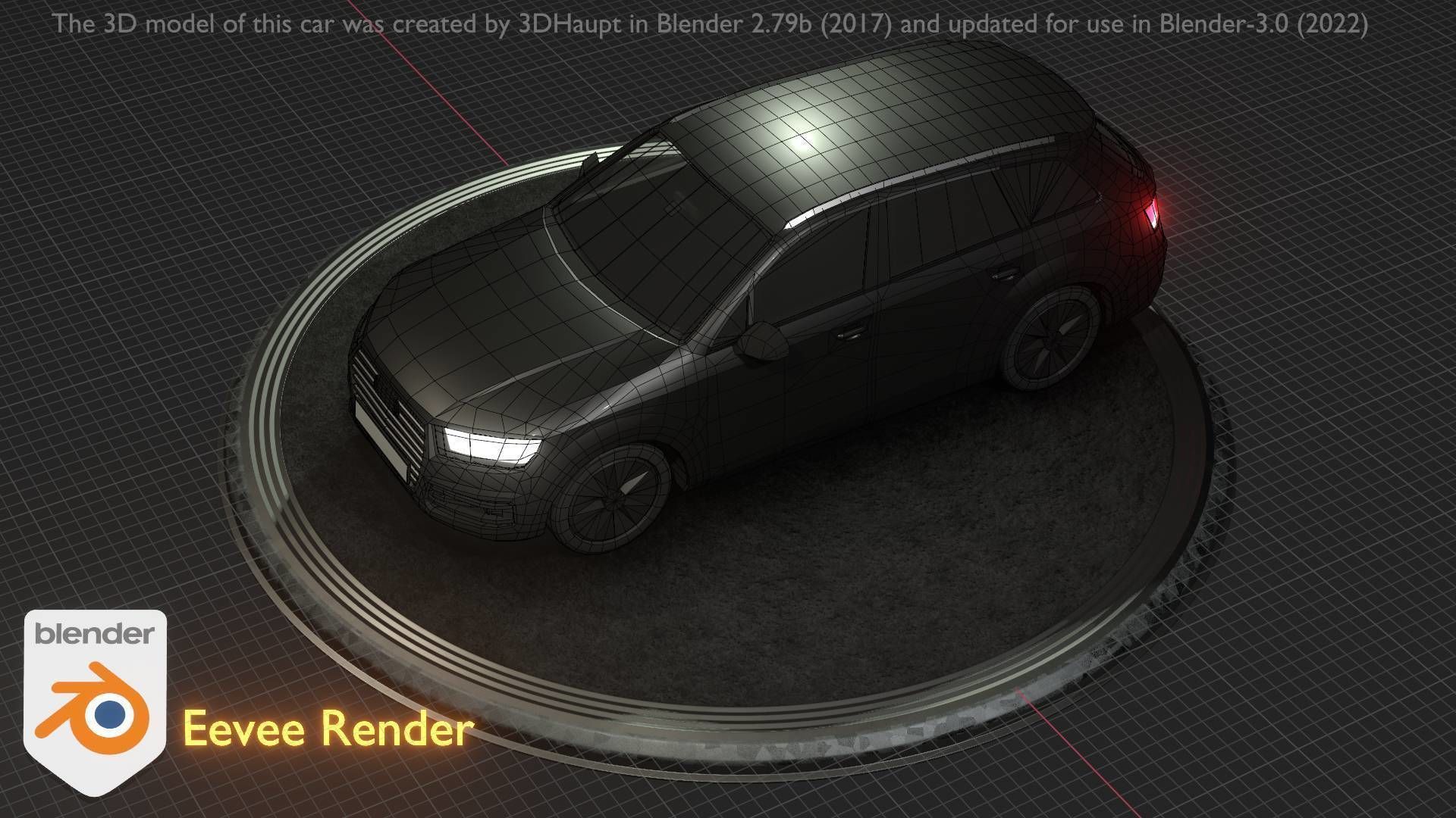 City Car 7 SUV Type-B Black  Low-poly 3D model_63