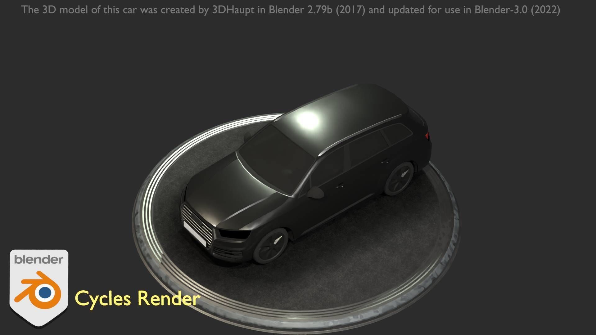 City Car 7 SUV Type-B Black  Low-poly 3D model_32