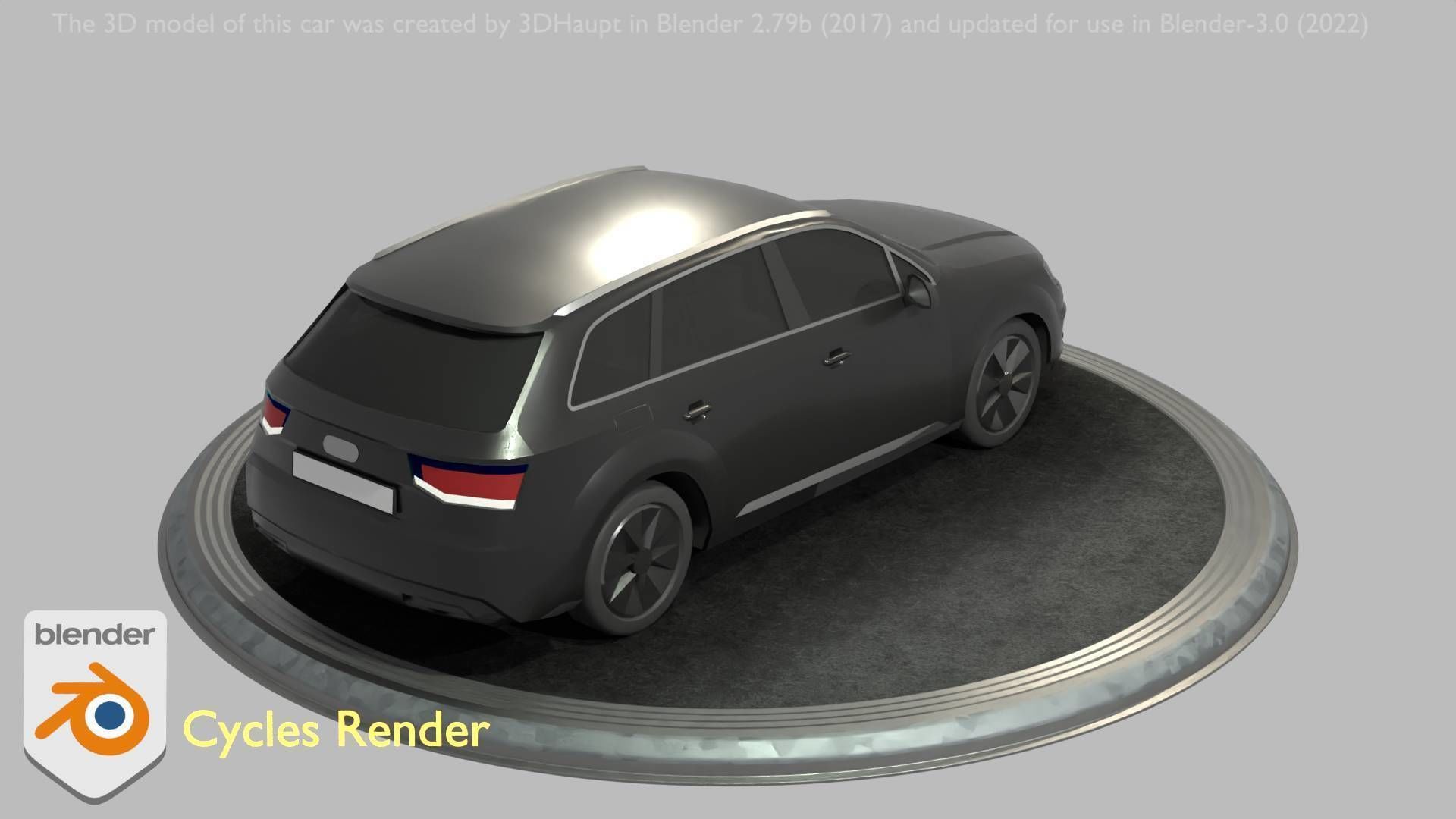 City Car 7 SUV Type-B Black  Low-poly 3D model_55