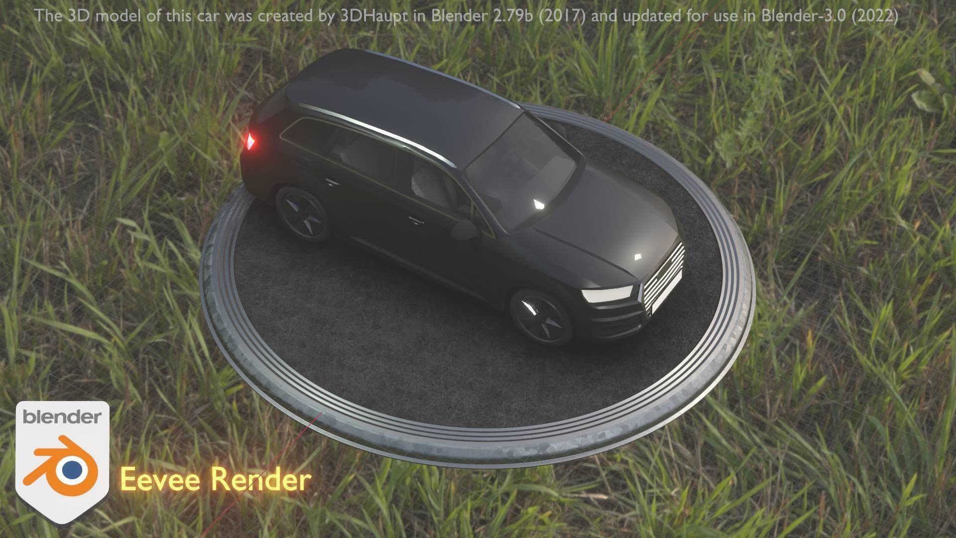 City Car 7 SUV Type-B Black  Low-poly 3D model_27