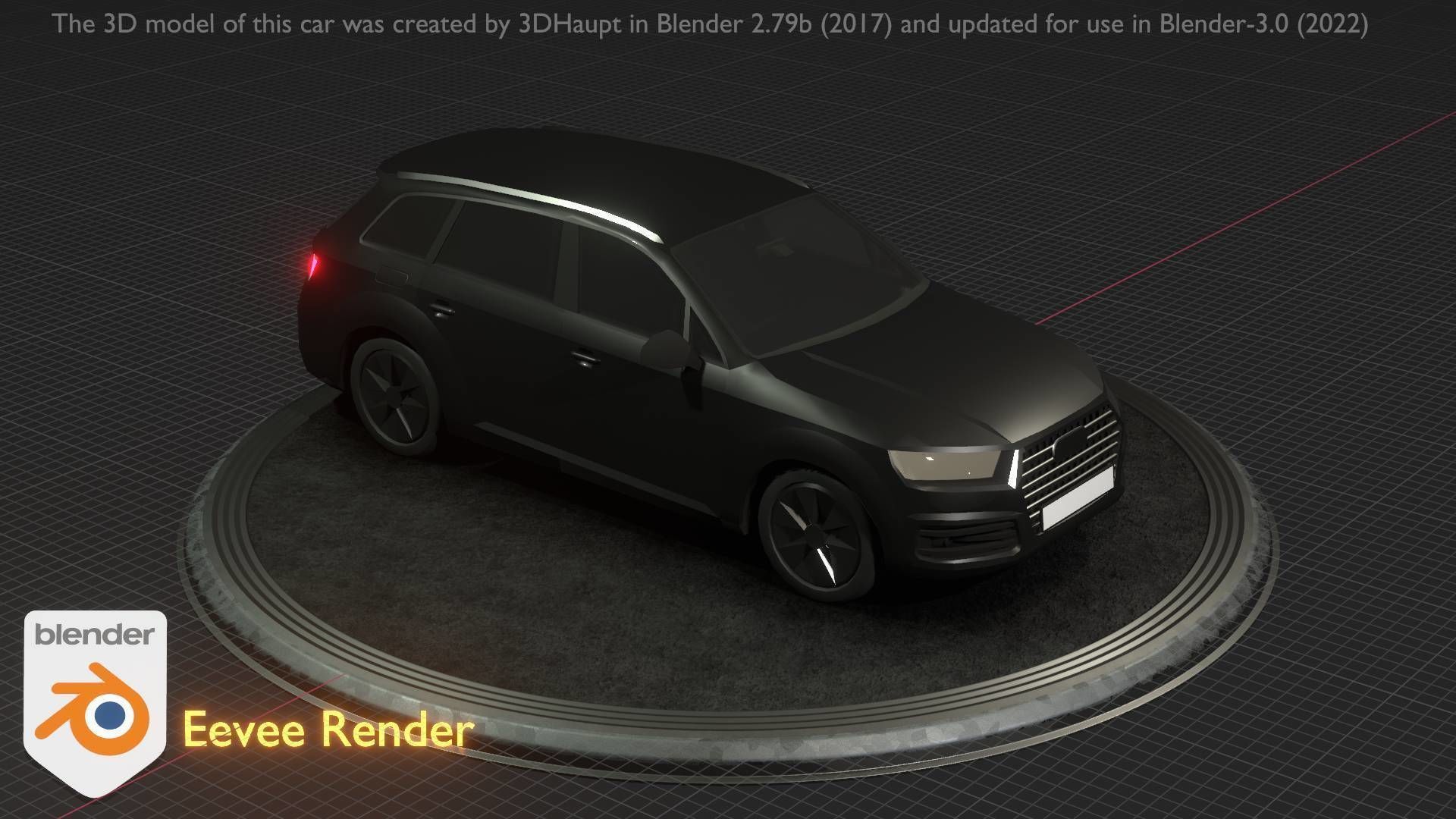 City Car 7 SUV Type-B Black  Low-poly 3D model_11