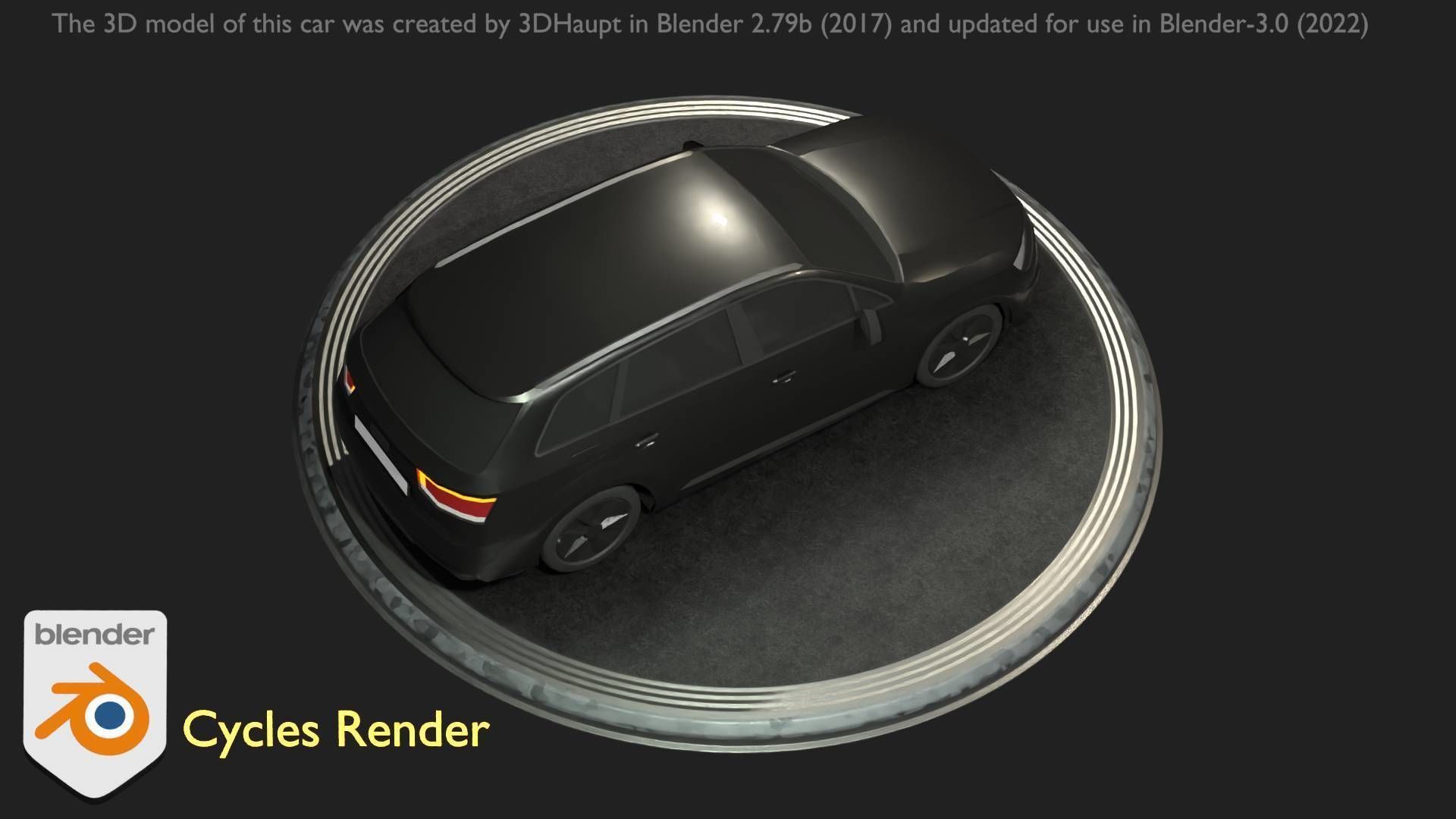 City Car 7 SUV Type-B Black  Low-poly 3D model_24