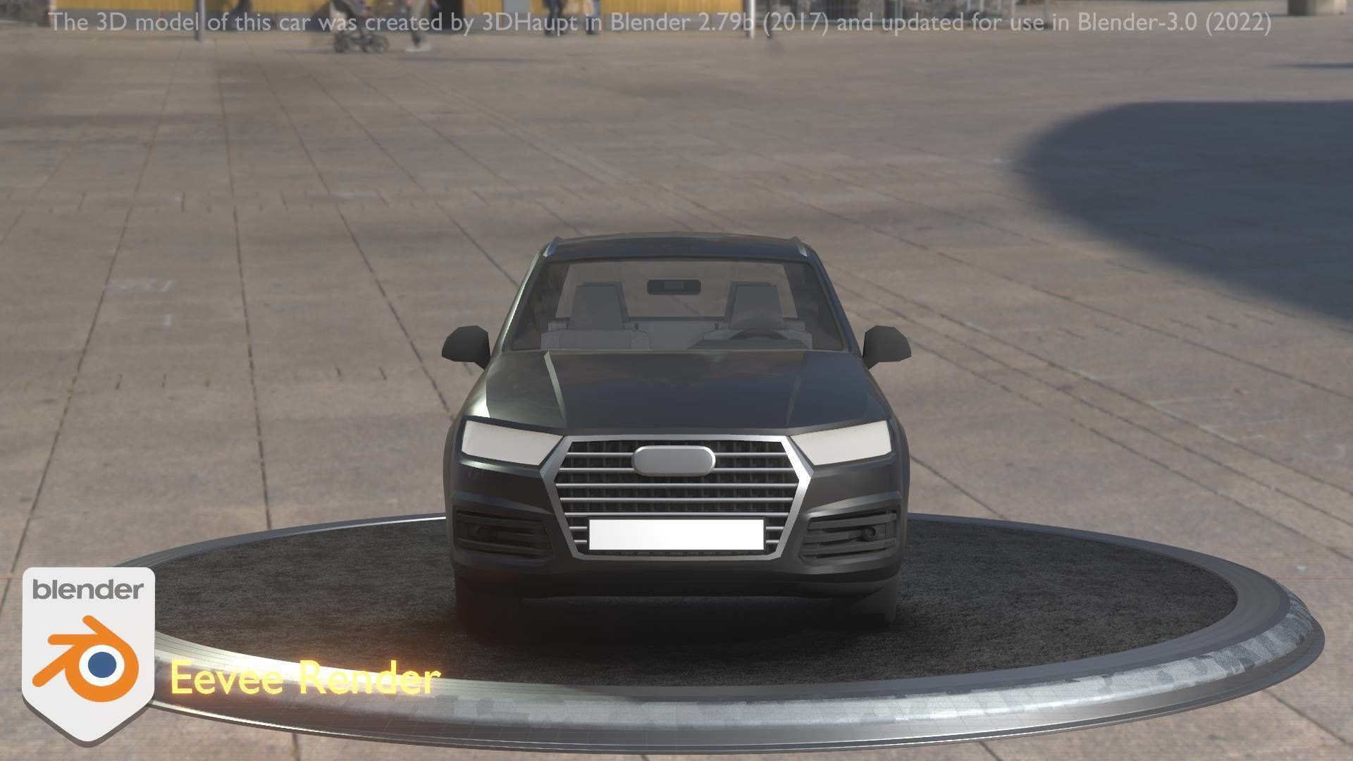 City Car 7 SUV Type-B Black  Low-poly 3D model_90