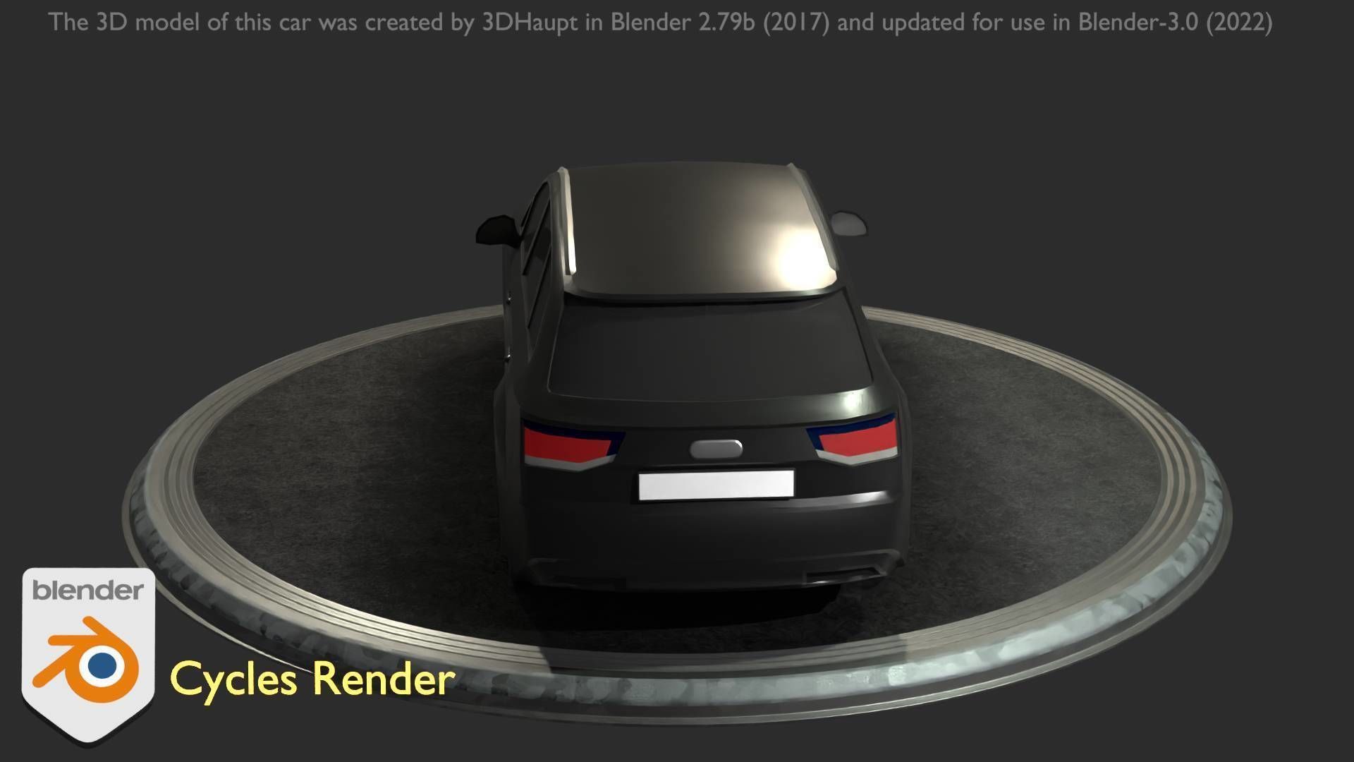 City Car 7 SUV Type-B Black  Low-poly 3D model_53