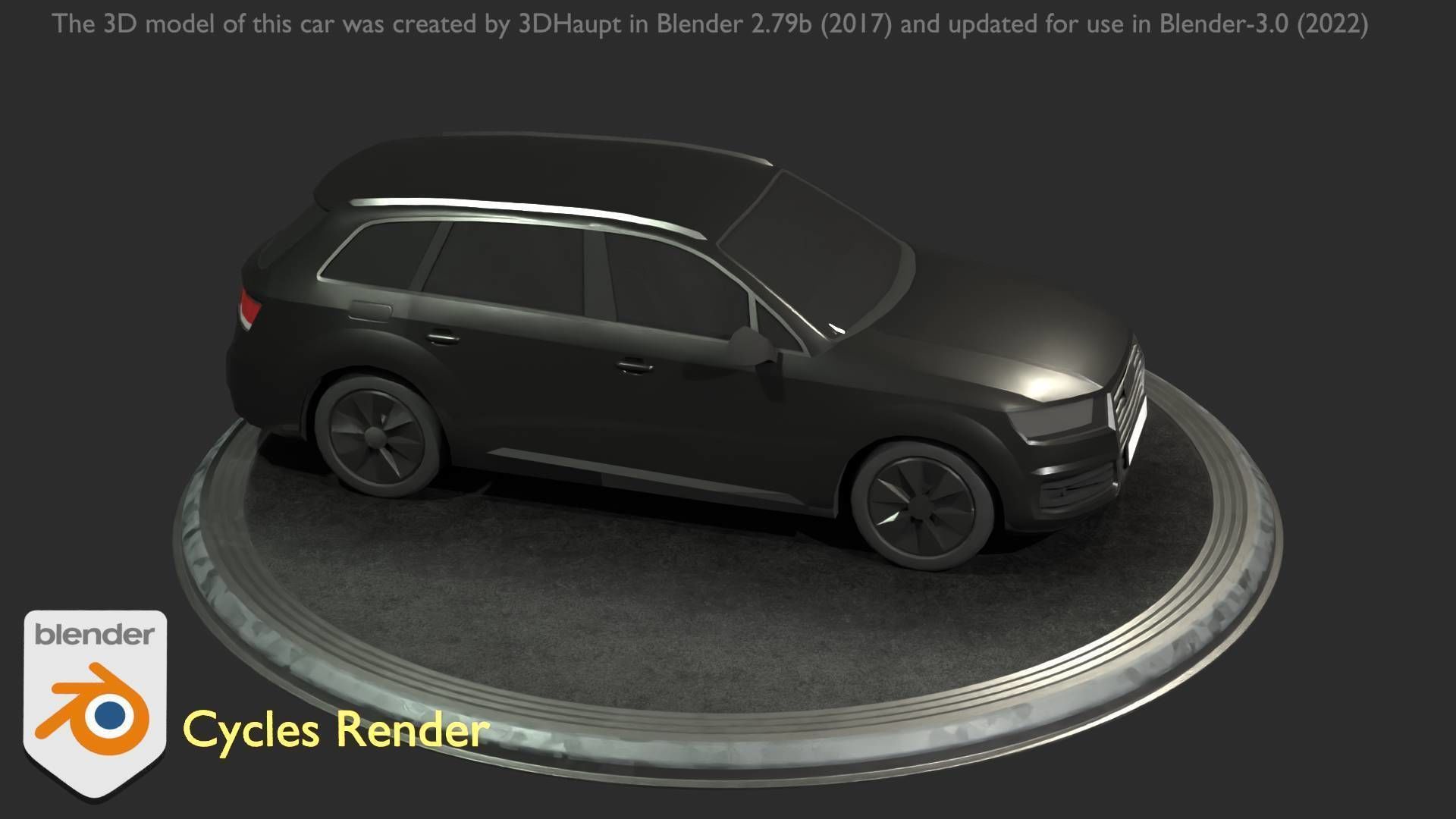 City Car 7 SUV Type-B Black  Low-poly 3D model_10