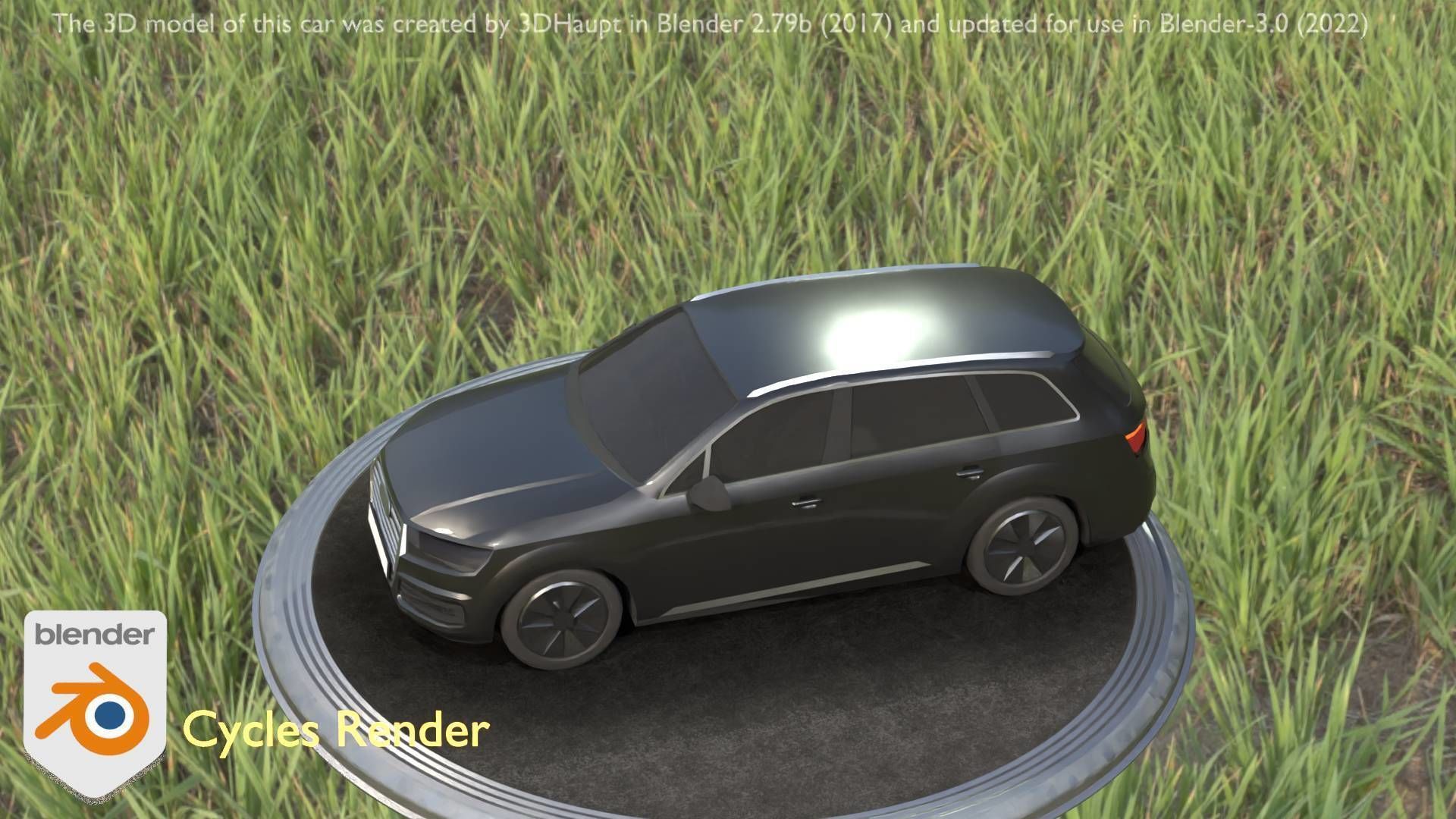 City Car 7 SUV Type-B Black  Low-poly 3D model_80