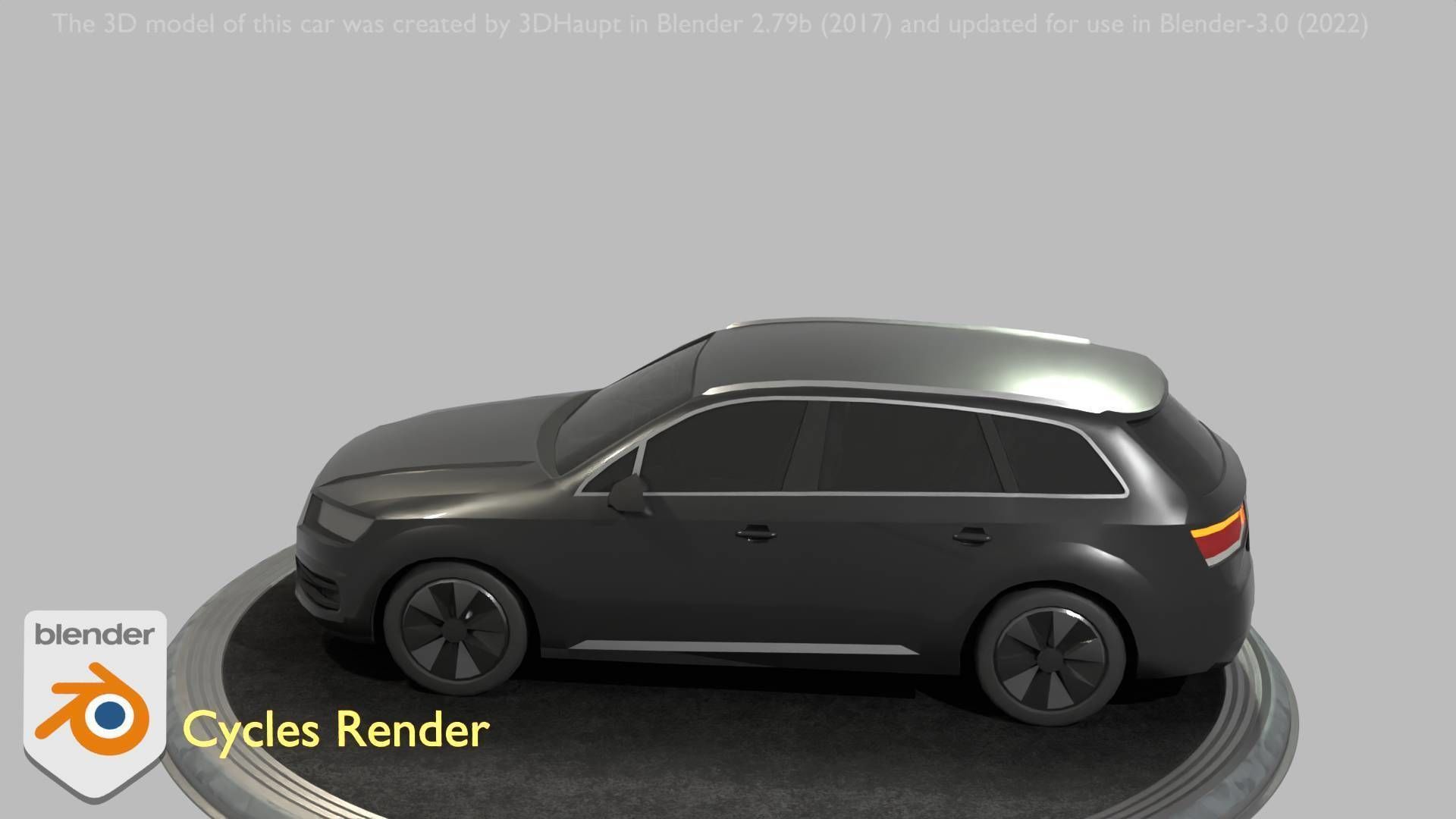City Car 7 SUV Type-B Black  Low-poly 3D model_34