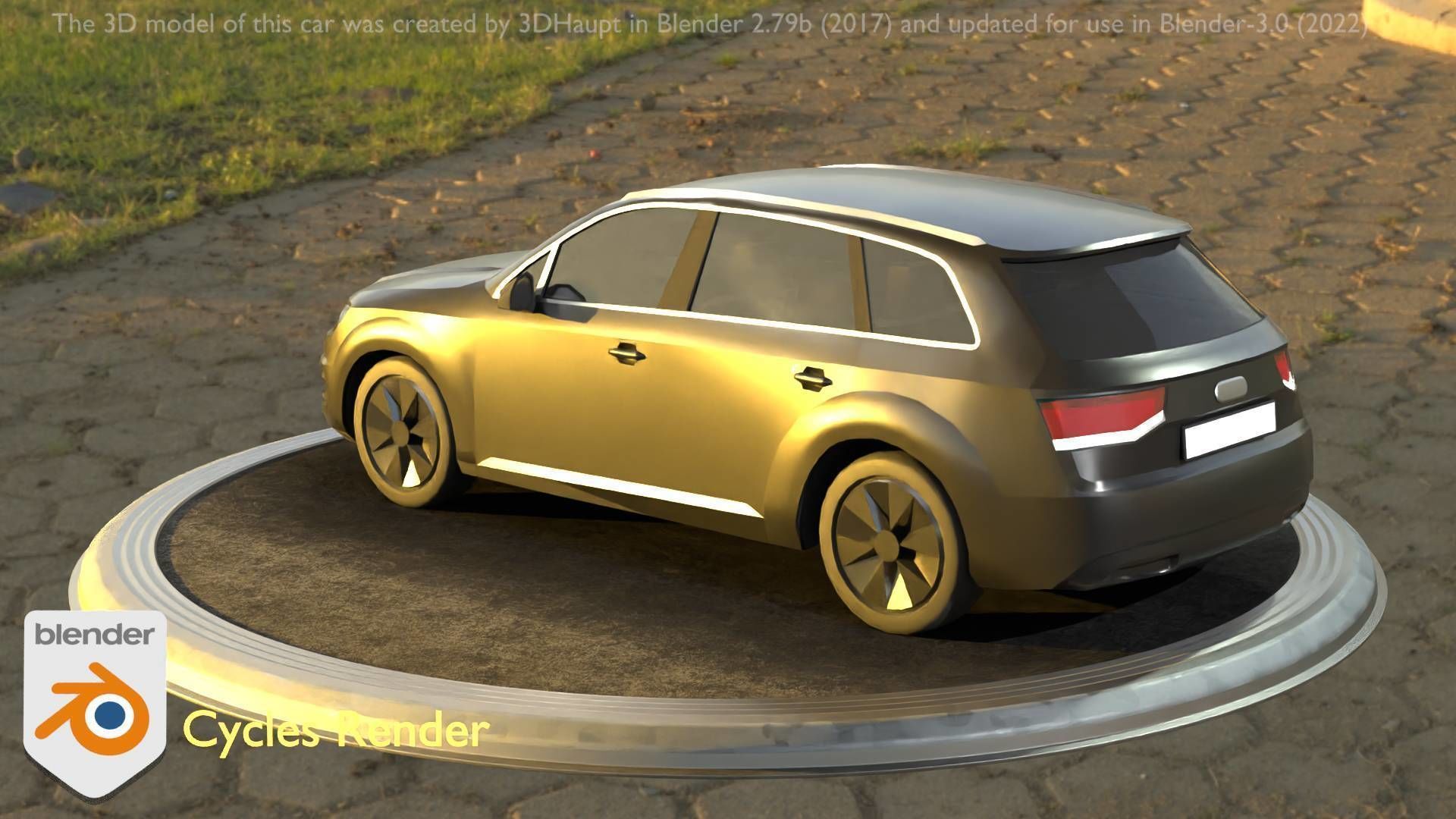 City Car 7 SUV Type-B Black  Low-poly 3D model_51