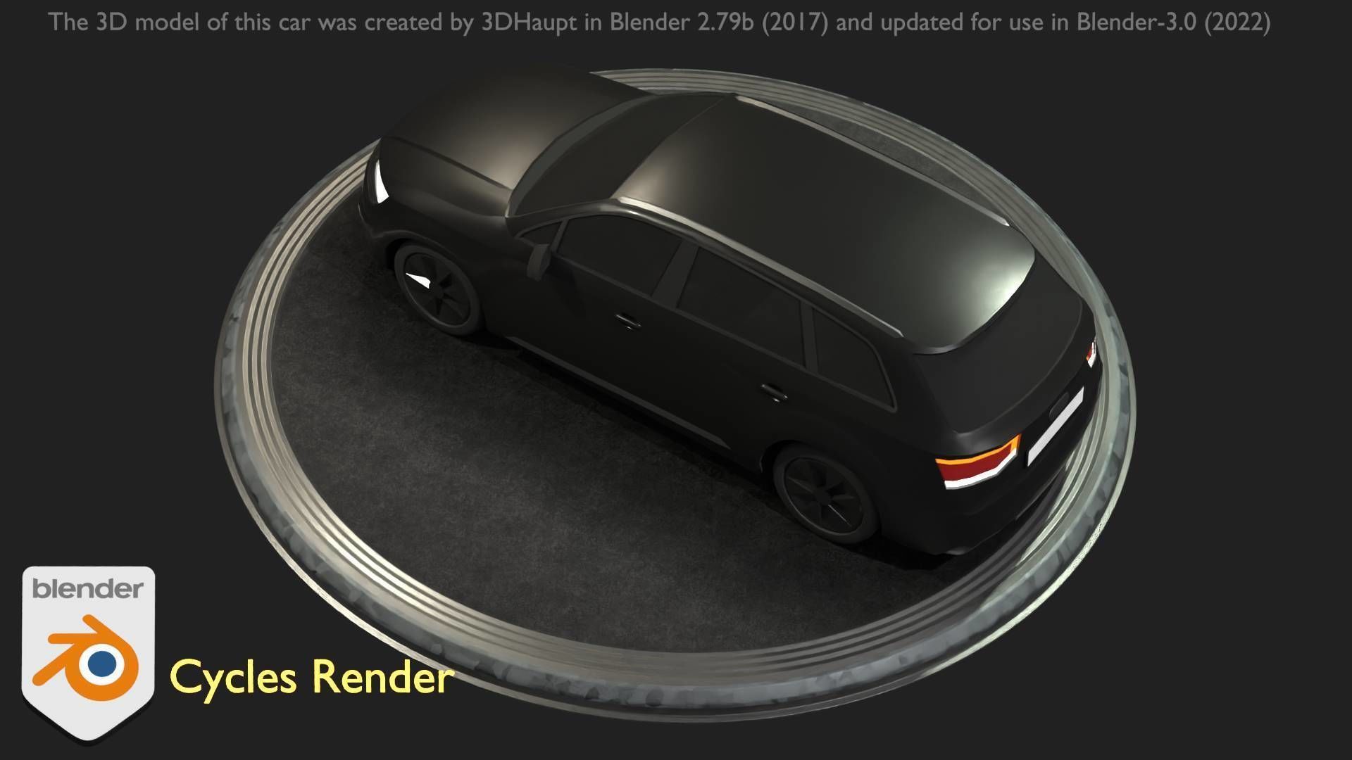 City Car 7 SUV Type-B Black  Low-poly 3D model_66