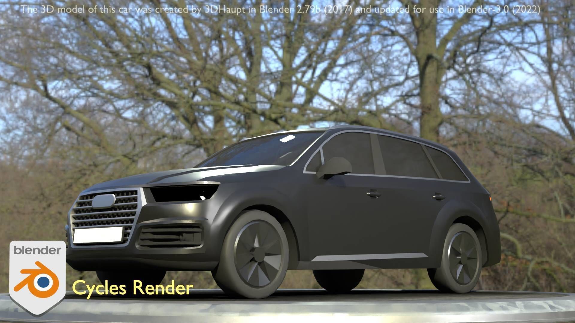 City Car 7 SUV Type-B Black  Low-poly 3D model_48