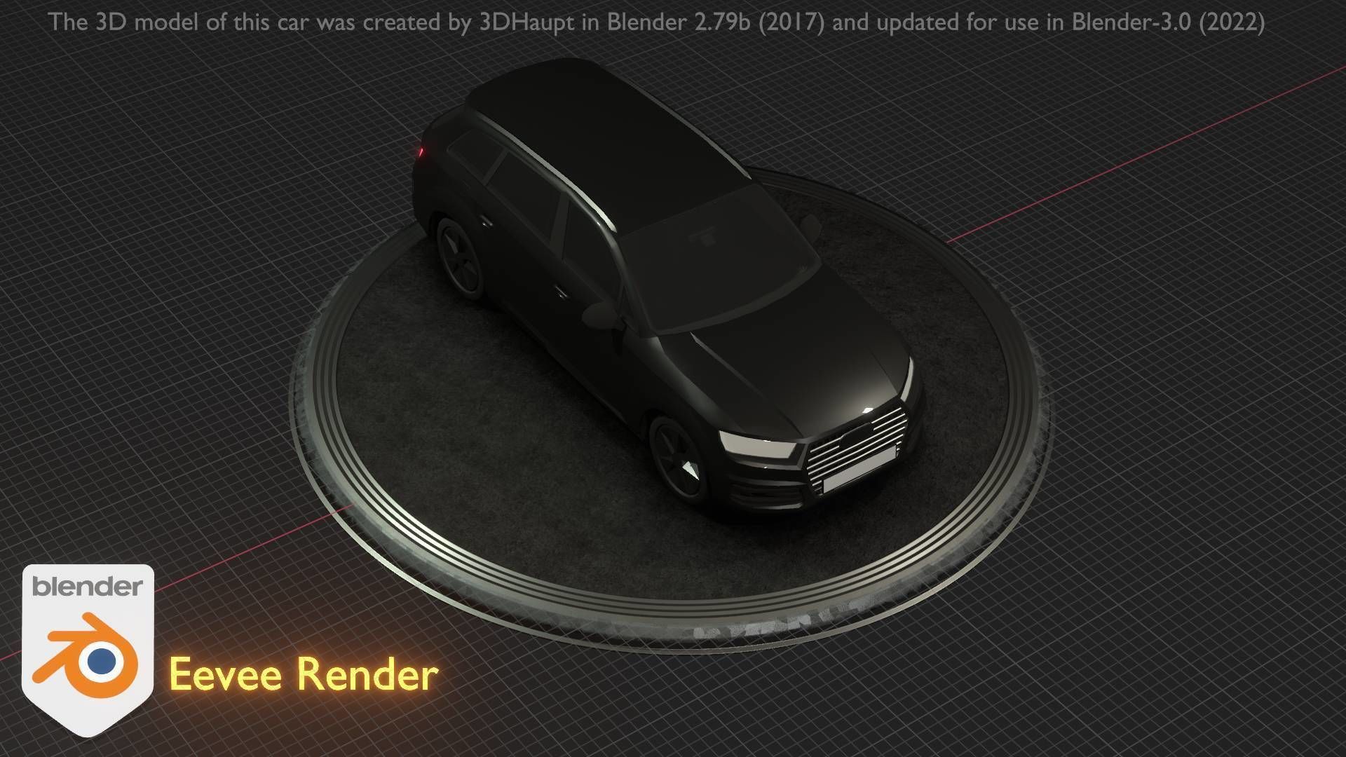 City Car 7 SUV Type-B Black  Low-poly 3D model_74