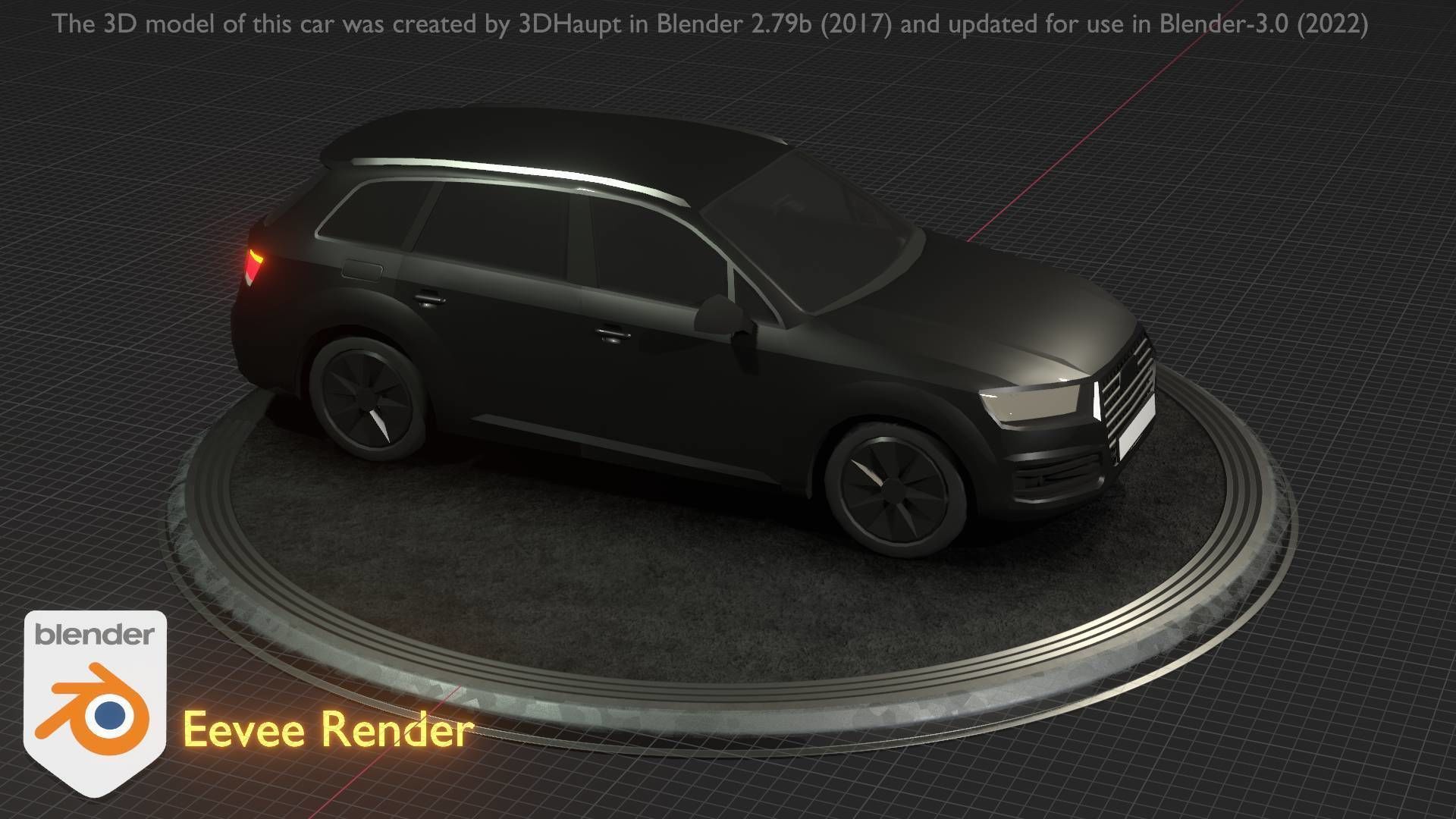 City Car 7 SUV Type-B Black  Low-poly 3D model_43