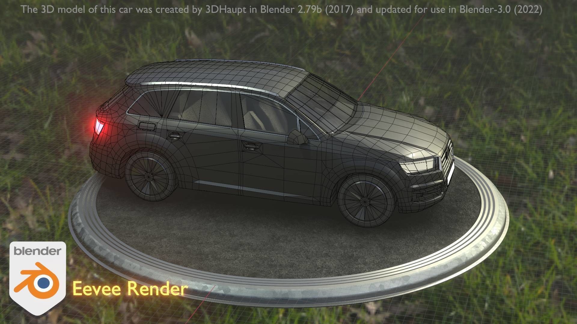 City Car 7 SUV Type-B Black  Low-poly 3D model_58