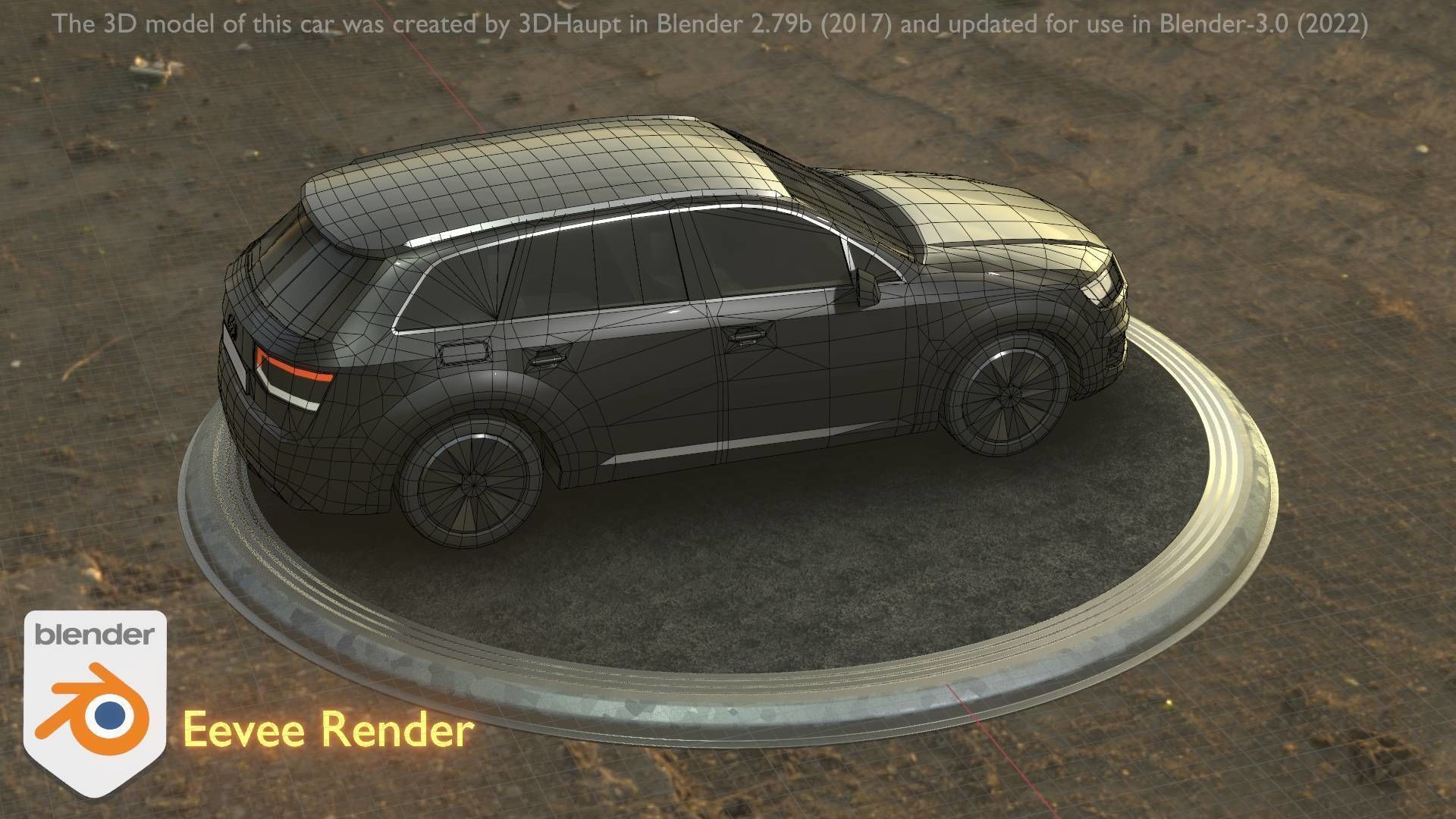 City Car 7 SUV Type-B Black  Low-poly 3D model_41