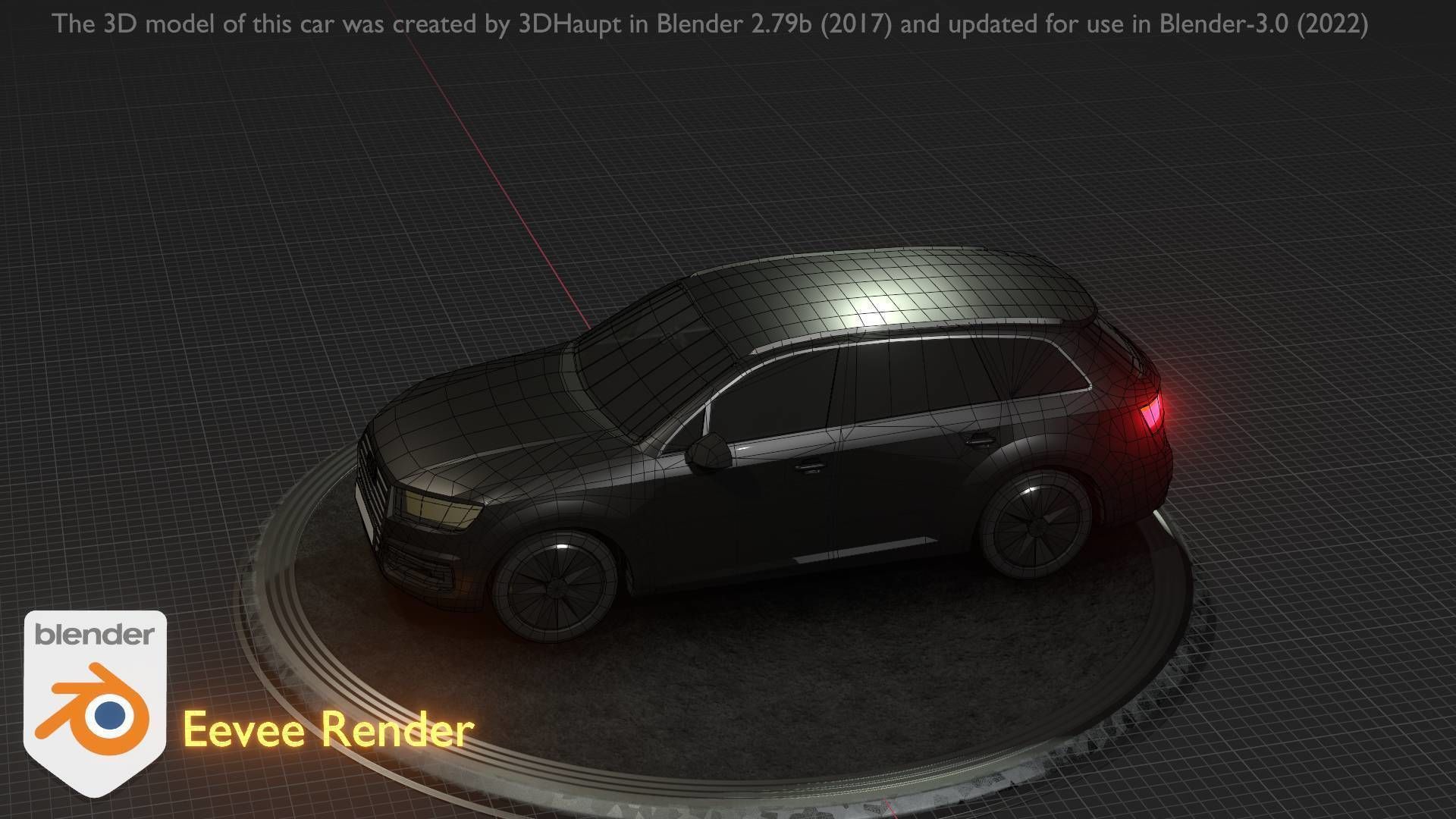 City Car 7 SUV Type-B Black  Low-poly 3D model_33