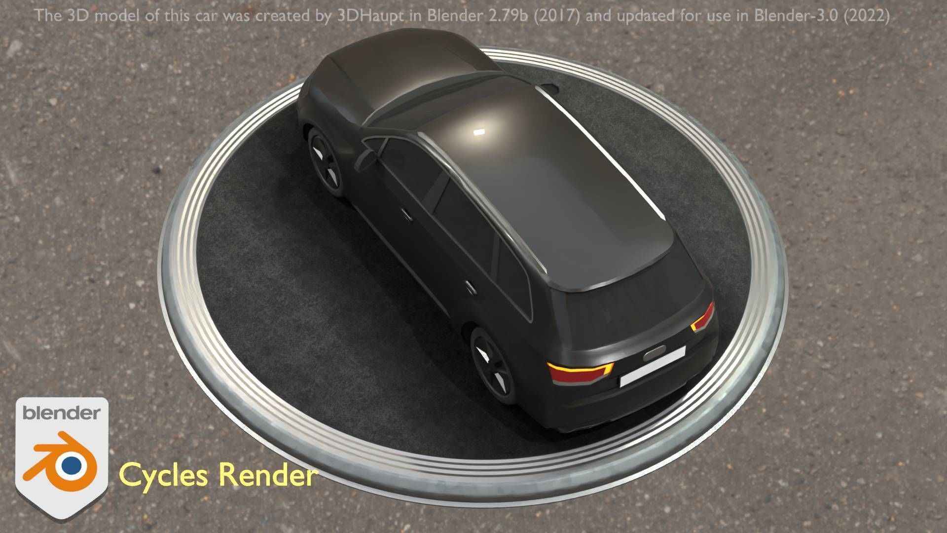 City Car 7 SUV Type-B Black  Low-poly 3D model_20