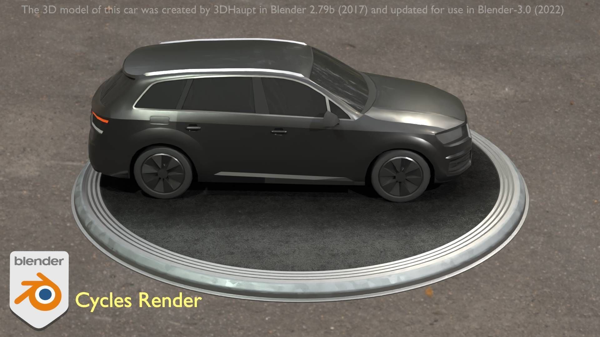 City Car 7 SUV Type-B Black  Low-poly 3D model_42