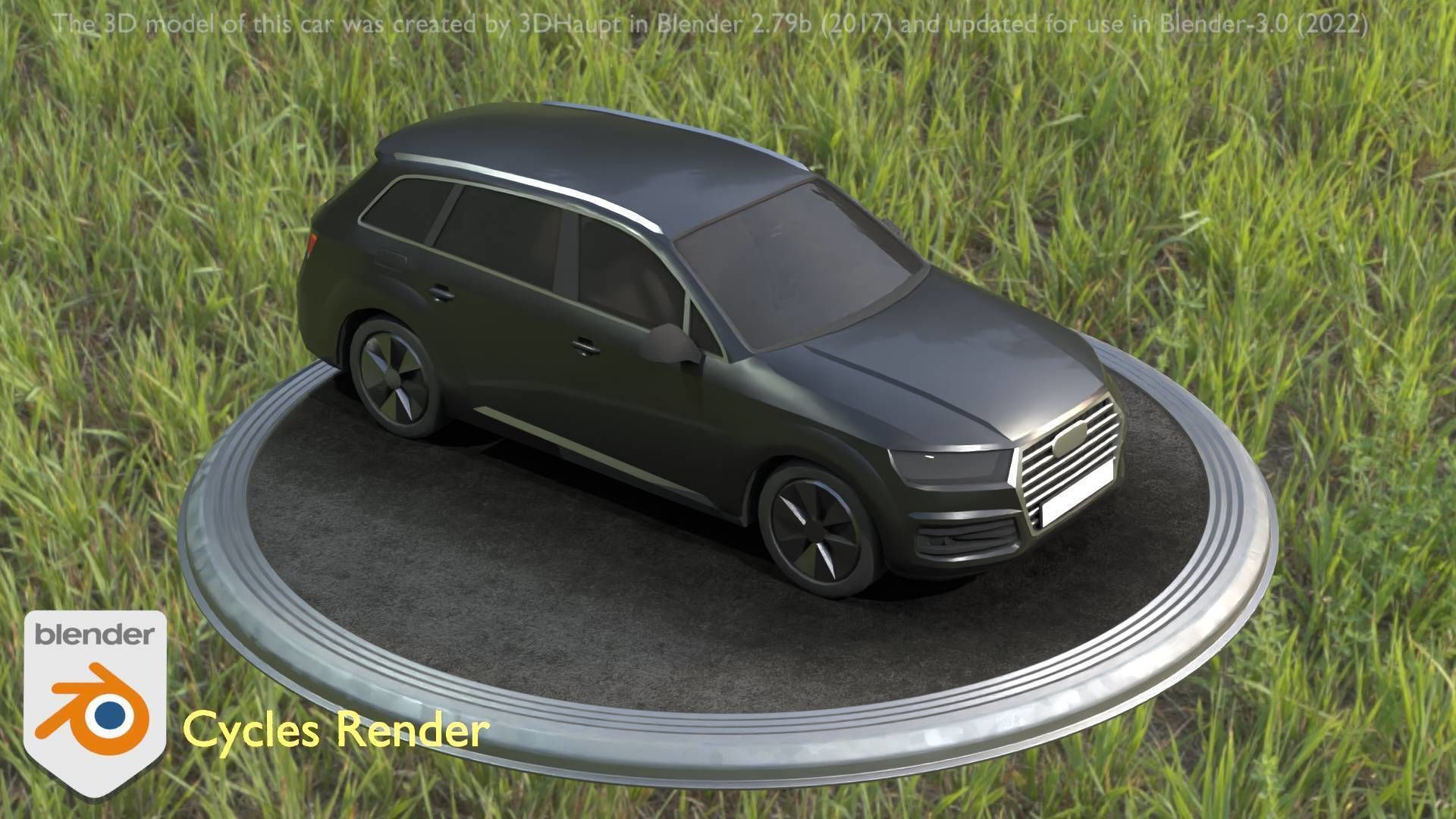 City Car 7 SUV Type-B Black  Low-poly 3D model_59