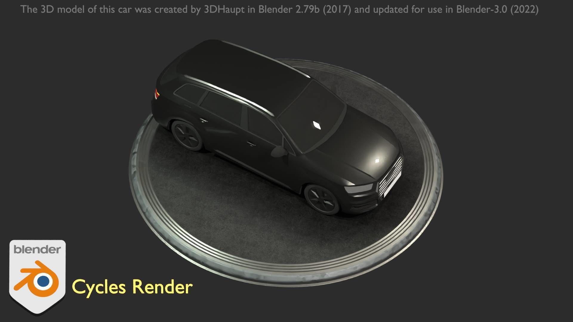 City Car 7 SUV Type-B Black  Low-poly 3D model_73