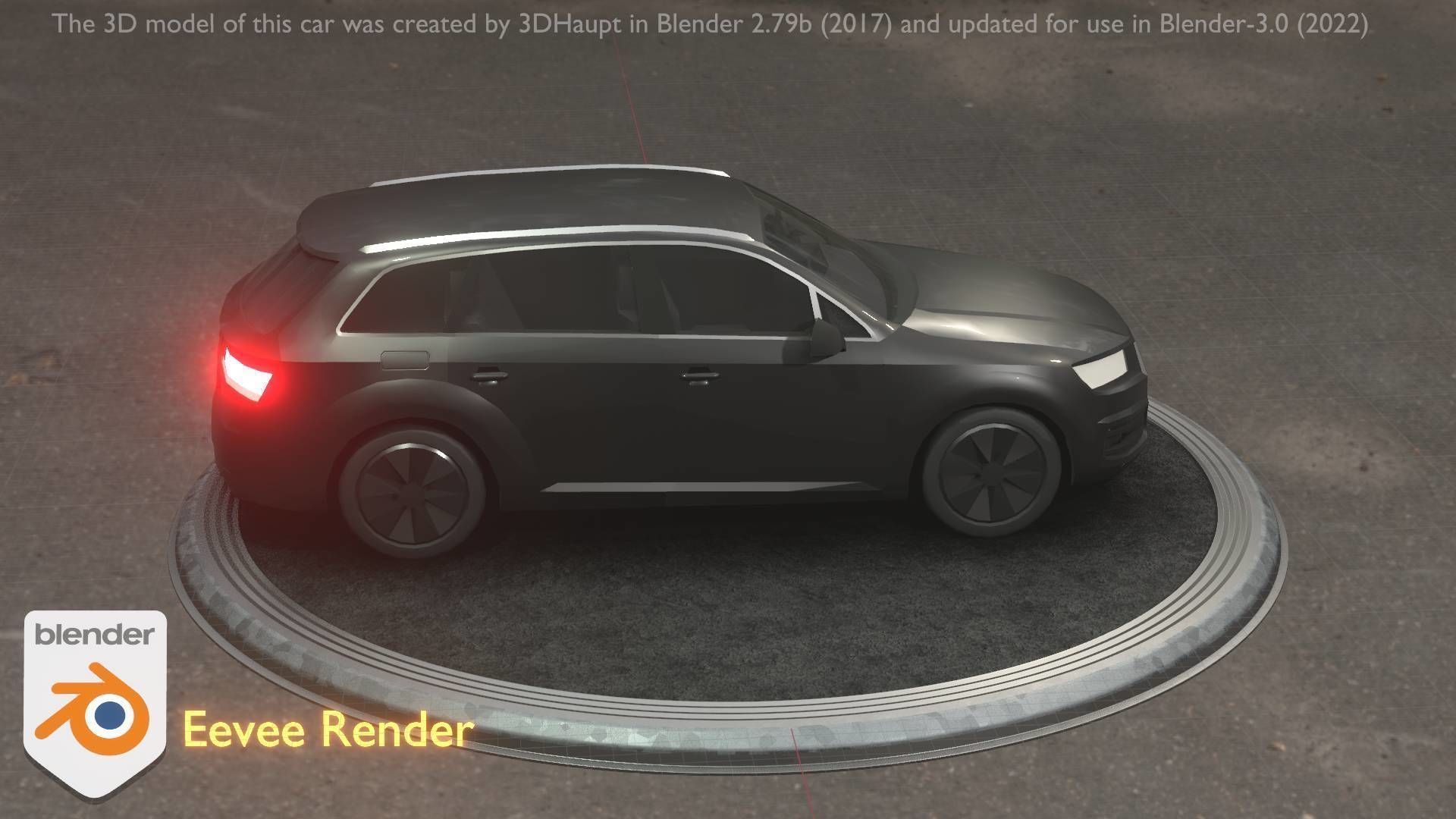 City Car 7 SUV Type-B Black  Low-poly 3D model_6