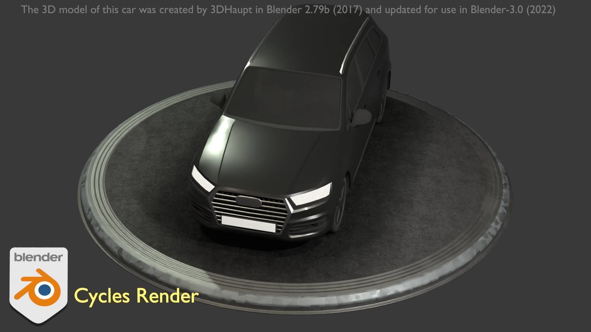 City Car 7 SUV Type-B Black  Low-poly 3D model_14