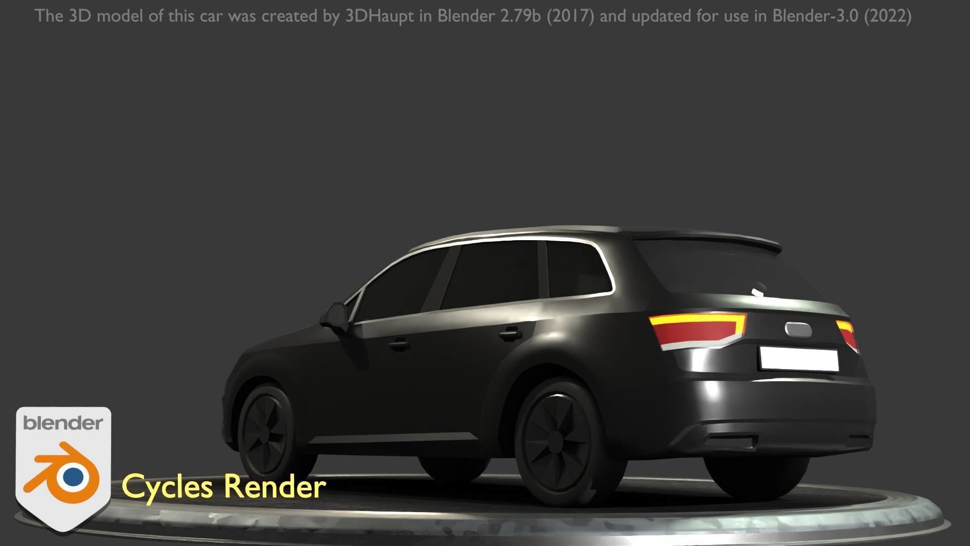 City Car 7 SUV Type-B Black  Low-poly 3D model_36