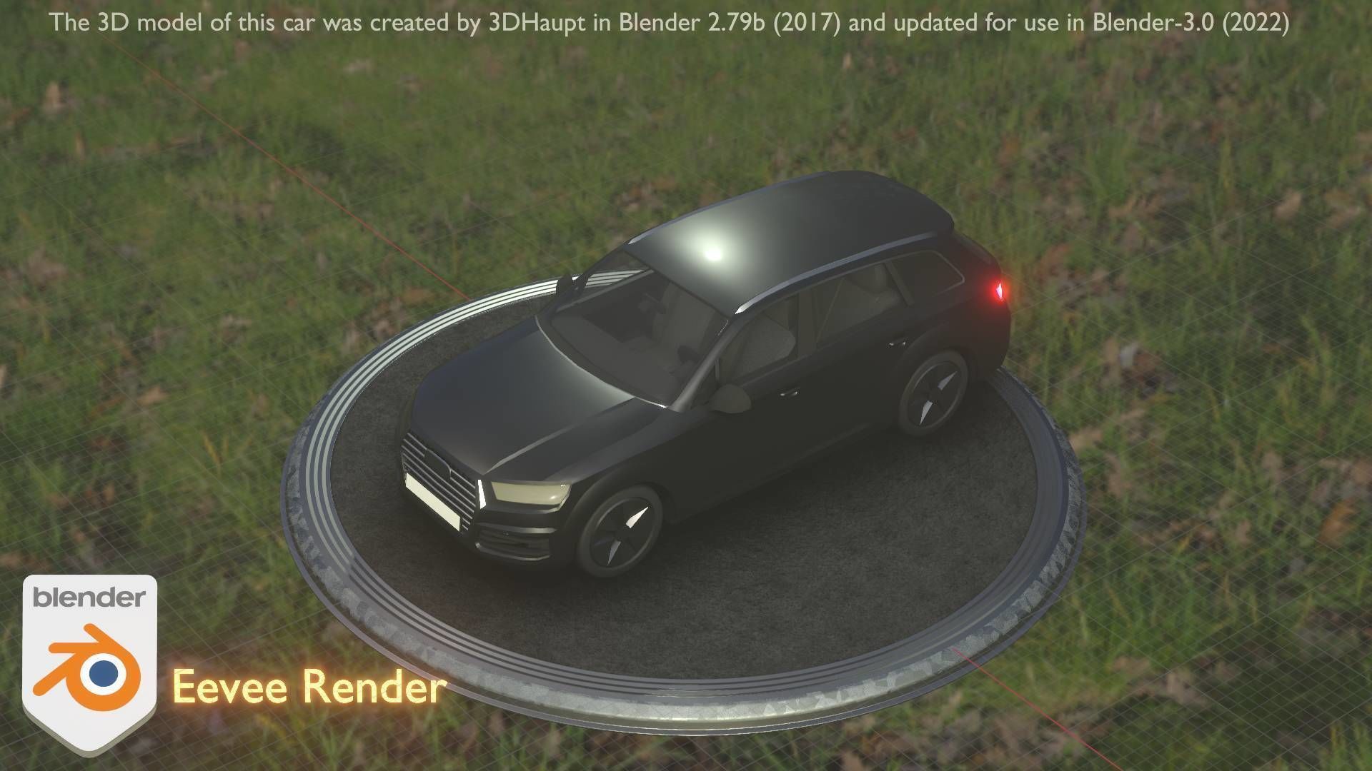 City Car 7 SUV Type-B Black  Low-poly 3D model_78