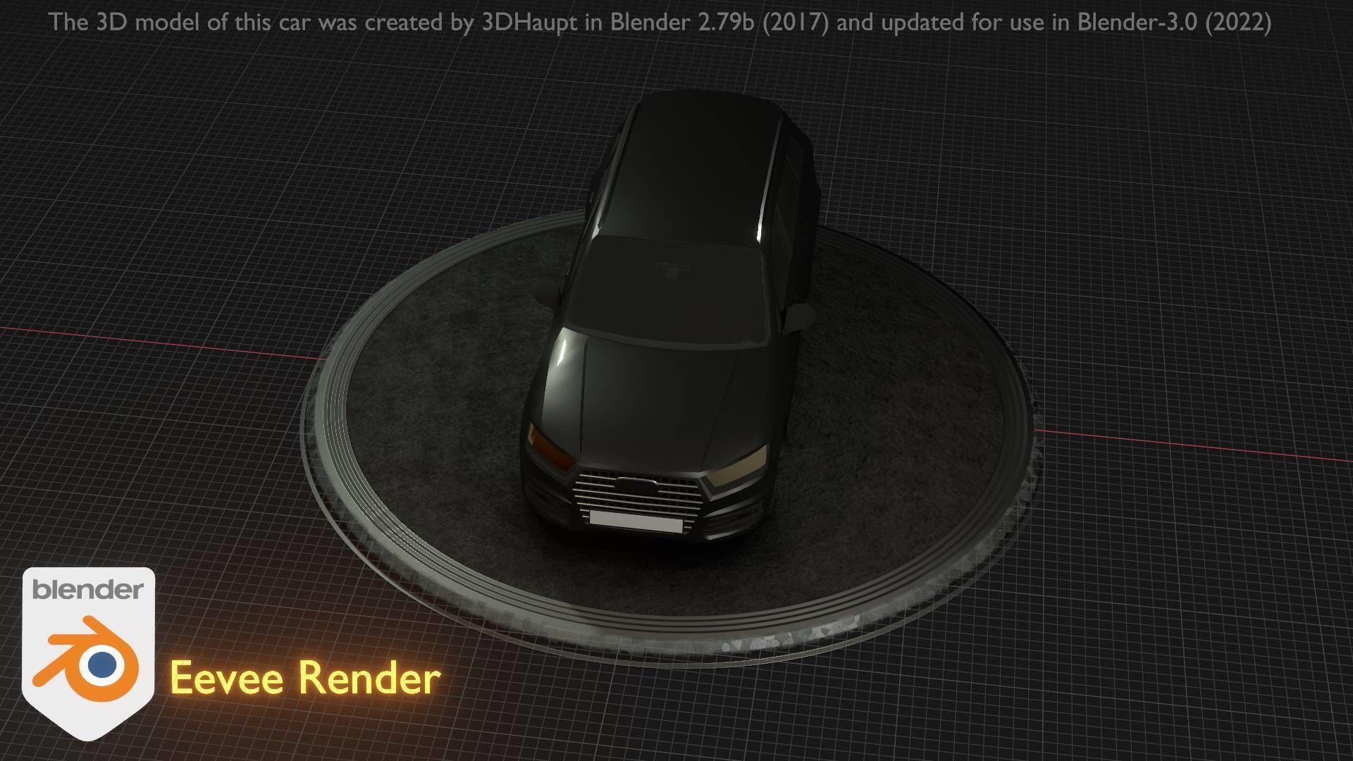 City Car 7 SUV Type-B Black  Low-poly 3D model_76